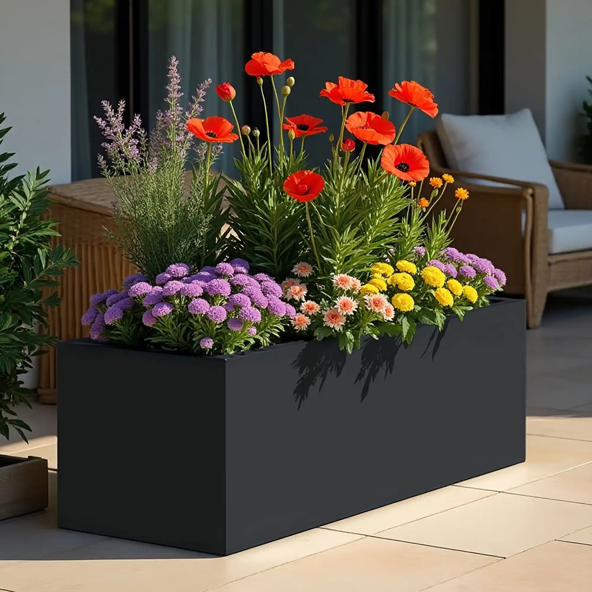 AXIS Trough Outdoor Fiberglass Planter