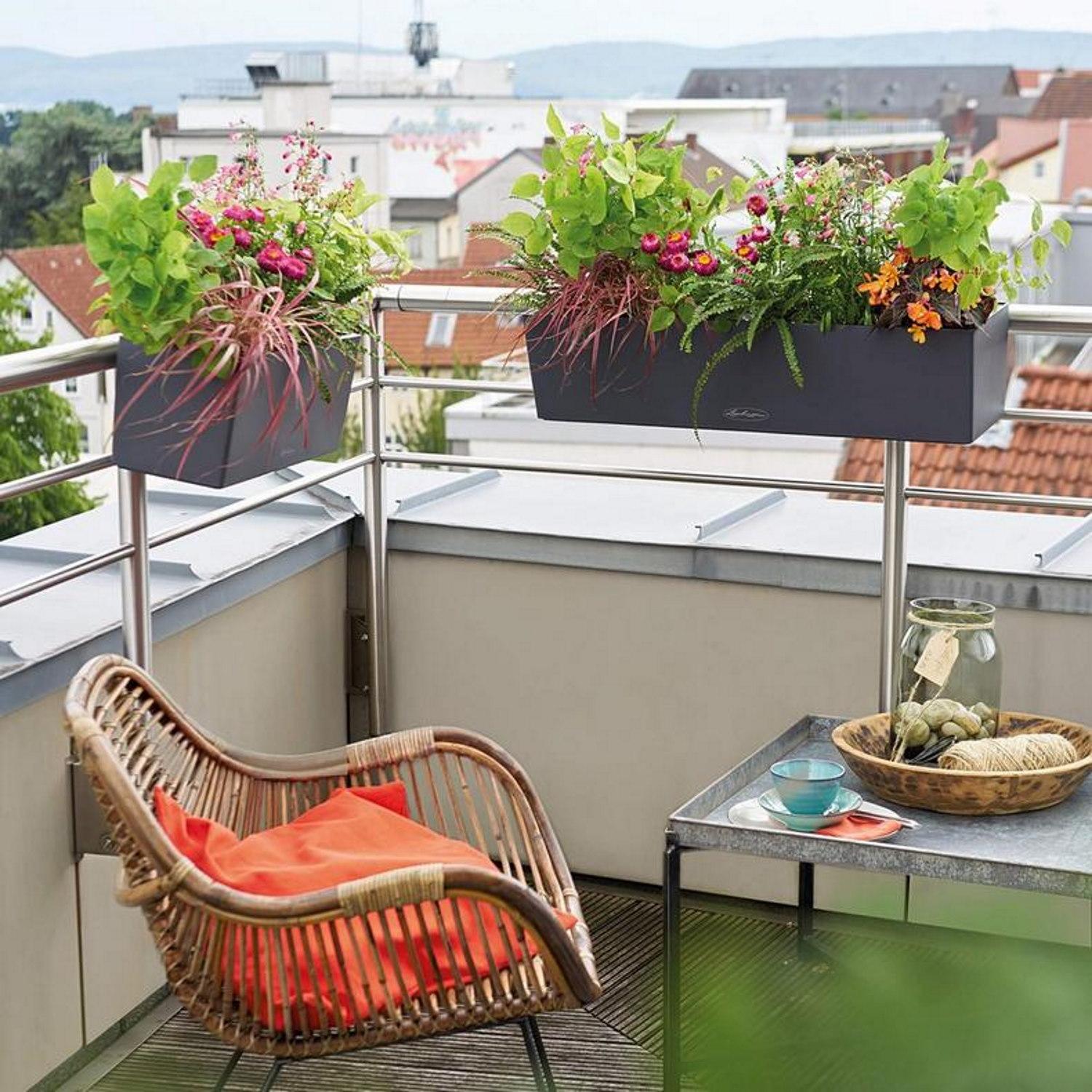 LECHUZA BALCONERA Color Trough Poly Resin Self-watering Planter Set