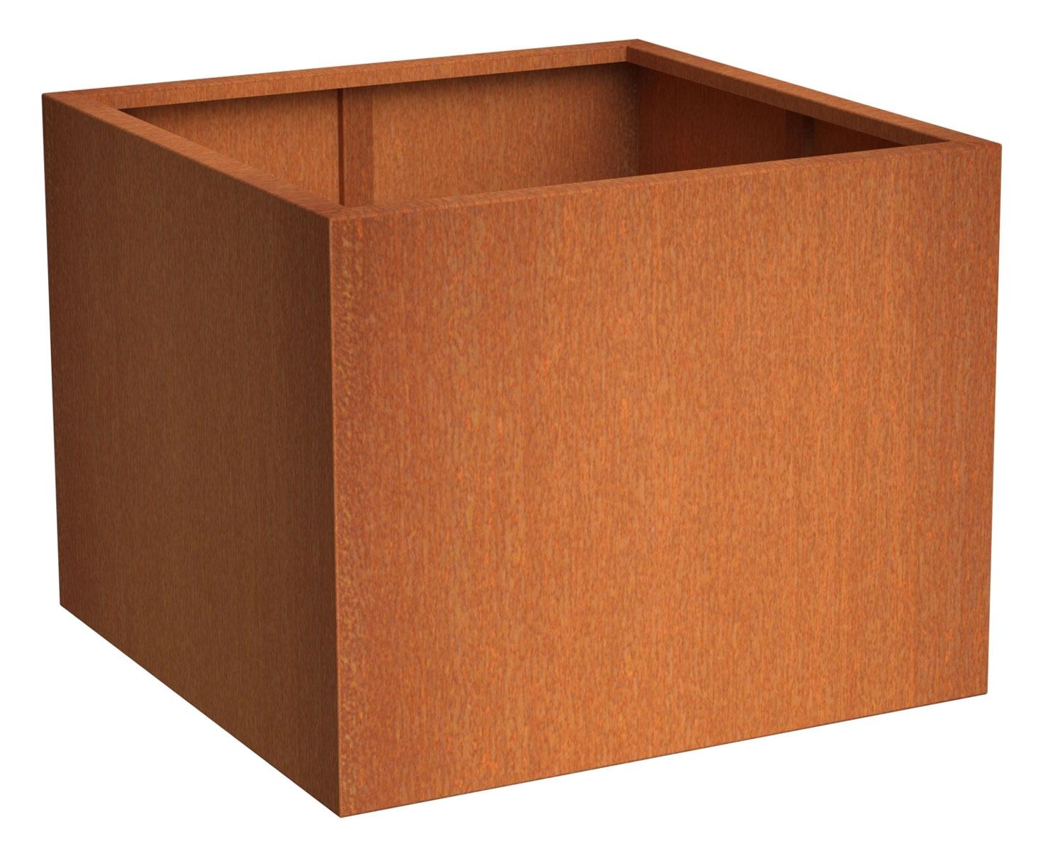 Andes Cube Corten Steel Outdoor Planter