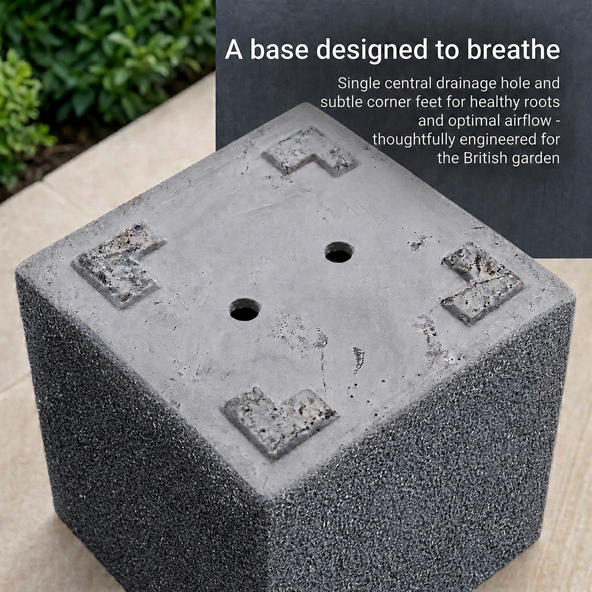 IDEALIST Lite Textured Concrete Effect Square Outdoor Planter