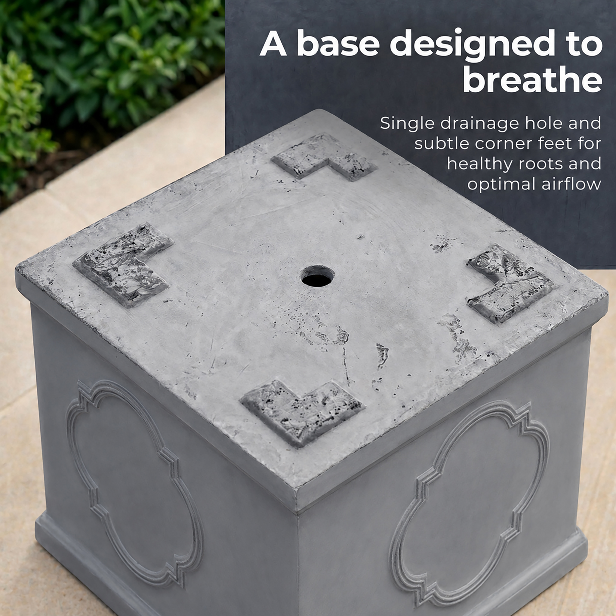 IDEALIST Windsor Light Stone Square Garden Planter