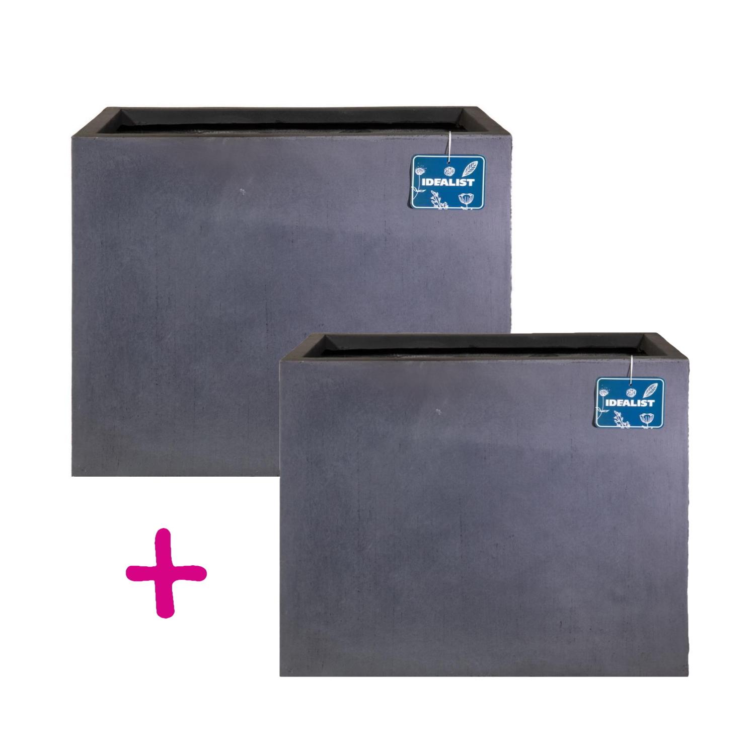 IDEALIST Lite Contemporary Light Concrete Trough Planter Set