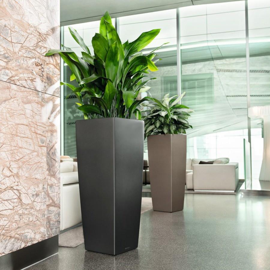 LECHUZA CUBICO ALTO Square Tall Poly Resin Self-watering Planter