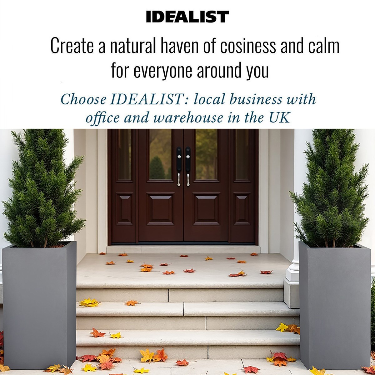 IDEALIST Lite Tall Square Contemporary Light Concrete Planter