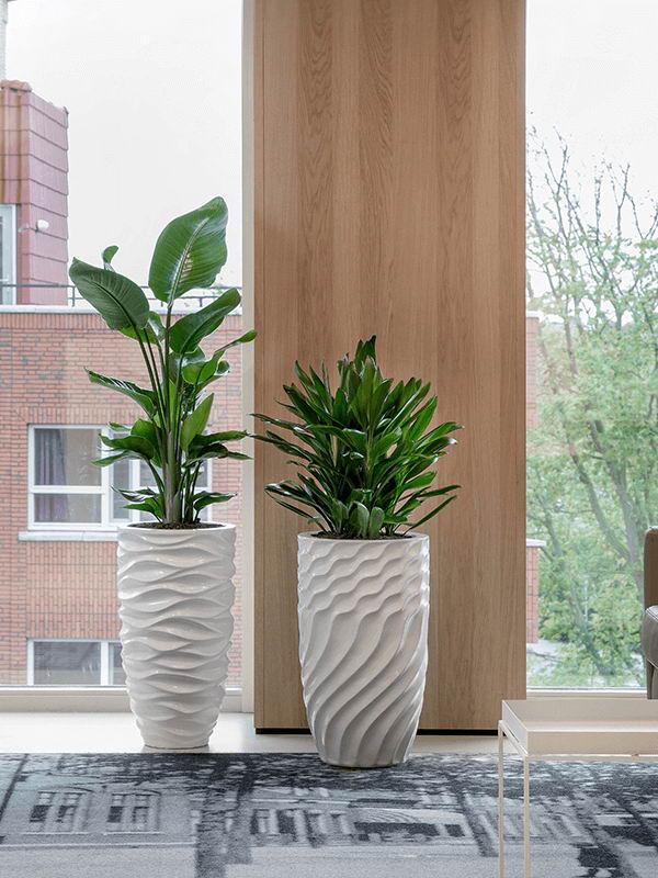 Luxe Lite Glossy Sea Tall Indoor Planter