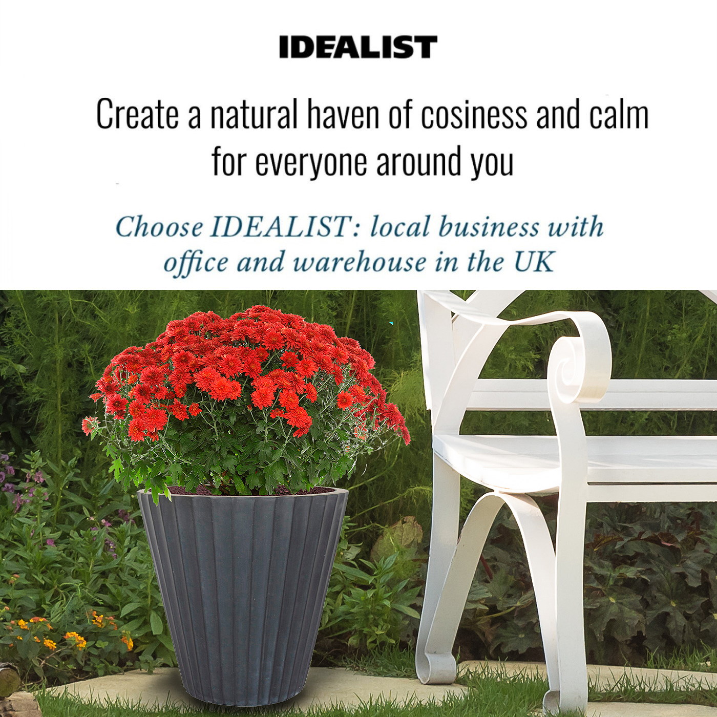 IDEALIST Lite Vintage Ribbed Round Vase Outdoor Planter