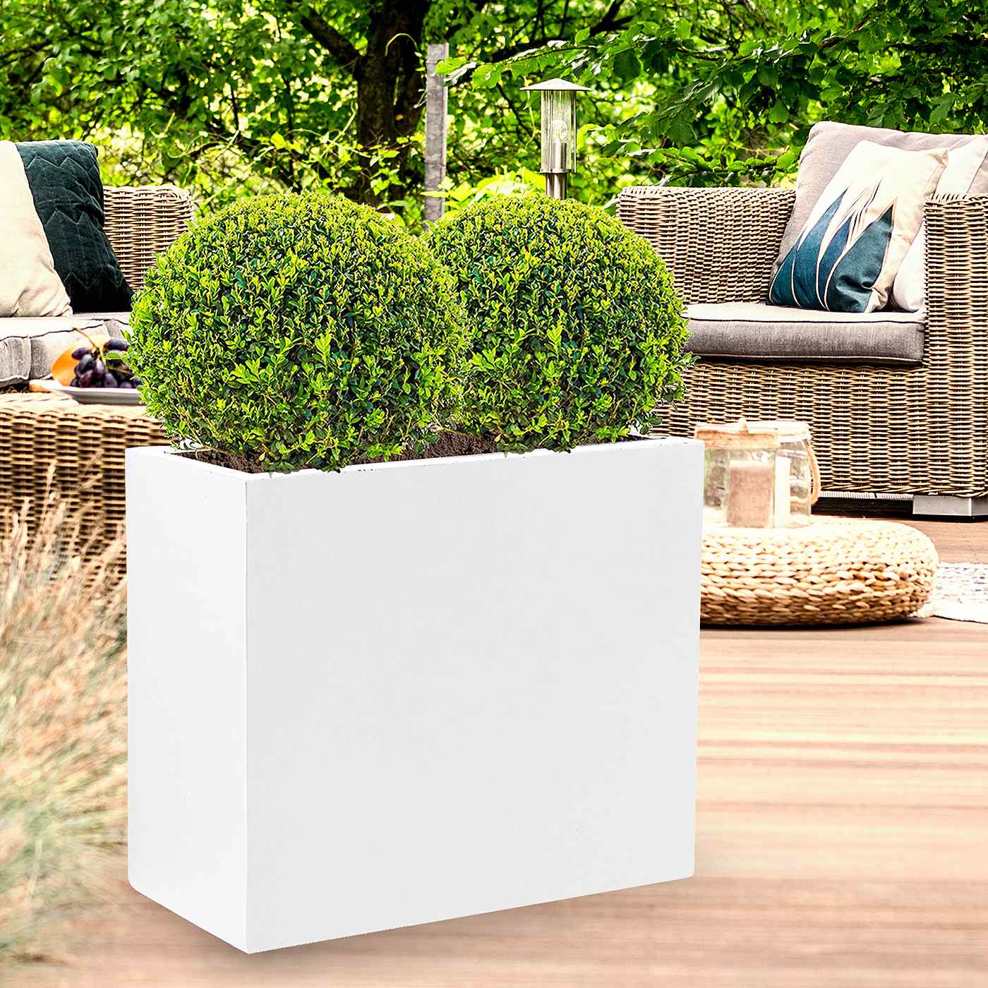 IDEALIST Lite Contemporary Light Concrete Trough Planter