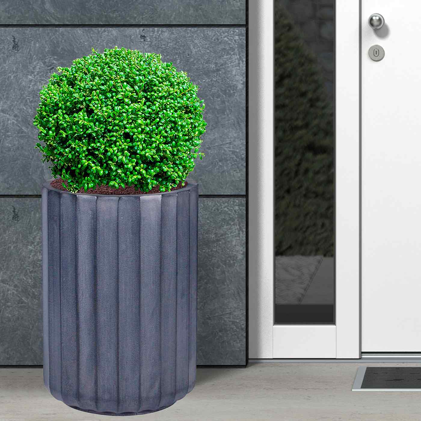 IDEALIST Lite Modern Ribbed Cylinder Round Outdoor Planter