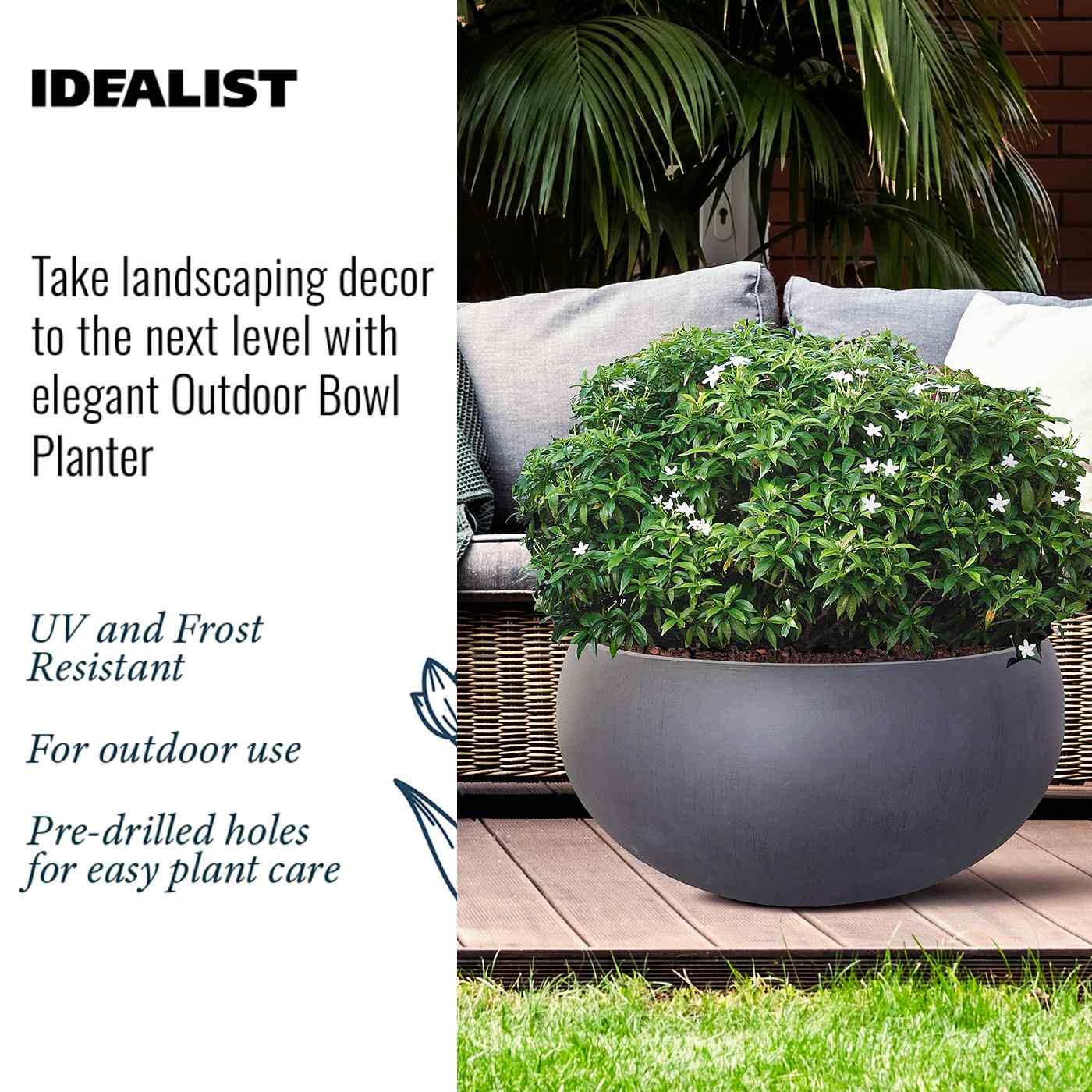 IDEALIST Lite Classic Smooth Bowl Outdoor Planter