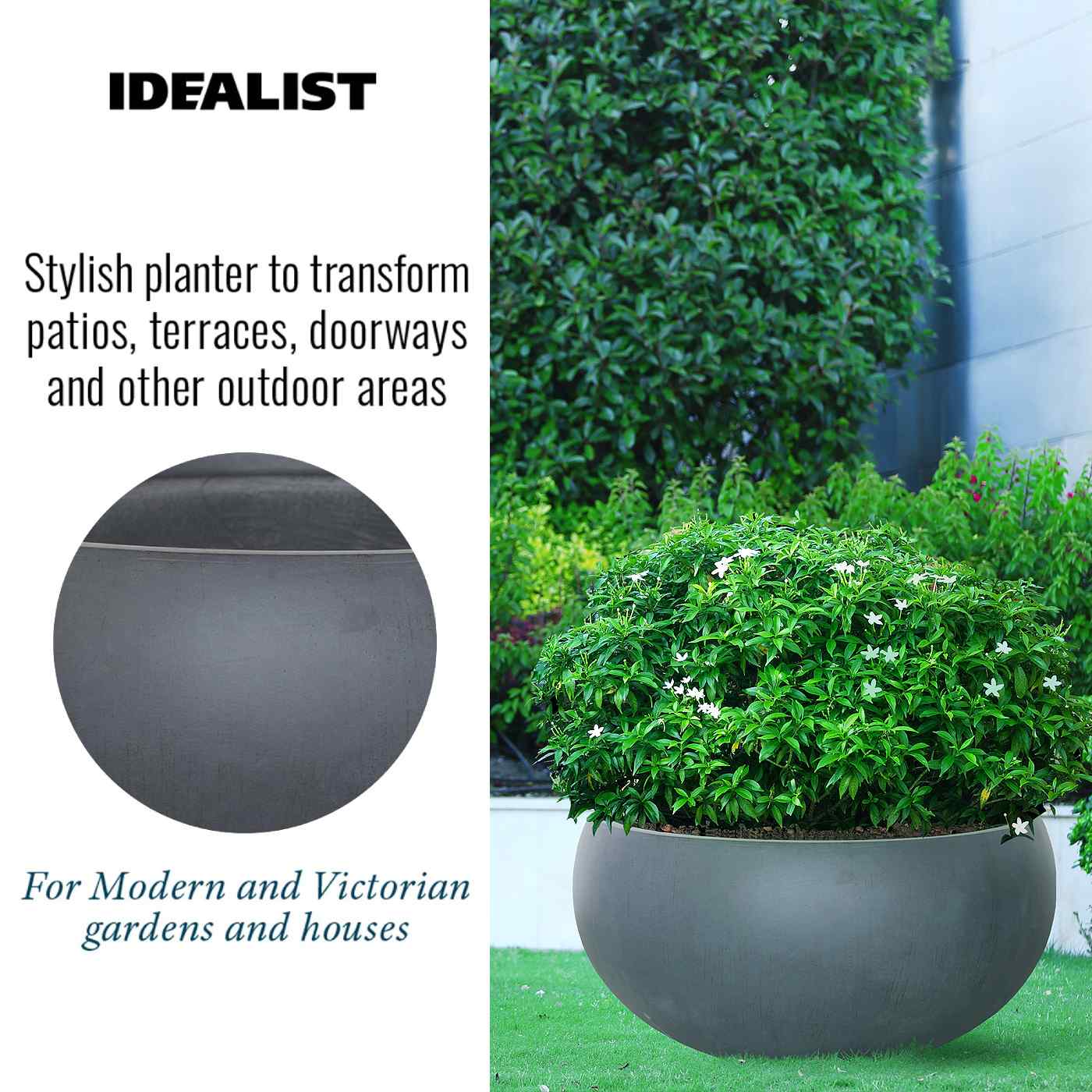 IDEALIST Lite Classic Smooth Bowl Outdoor Planter