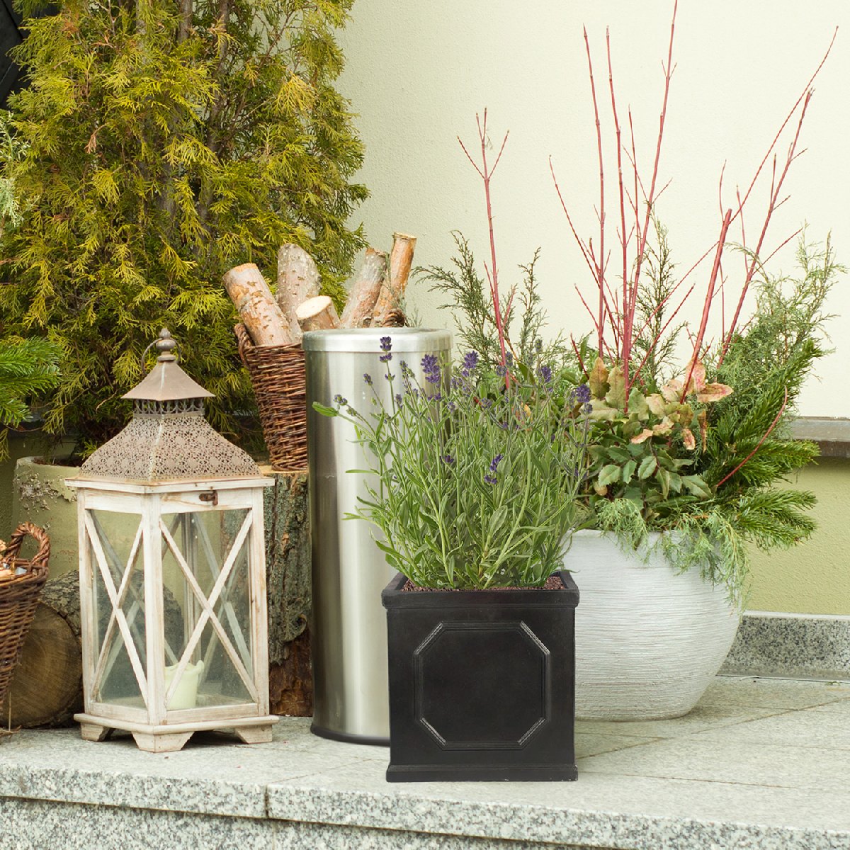 IDEALIST Lite Faux Lead Chelsea Box Square Light Concrete Planter