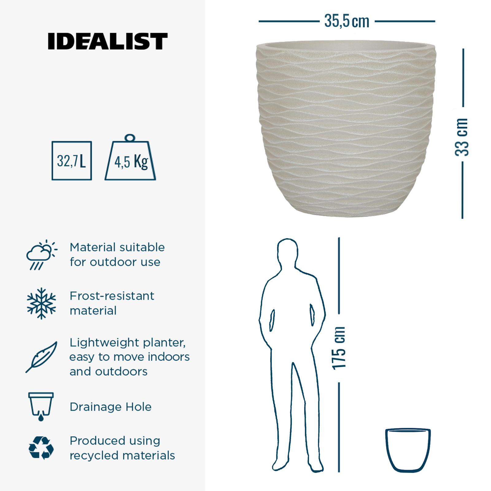 IDEALIST Lite Wave Style Outdoor Egg Planter IDEALIST Lite Wave Style Outdoor Egg Planter