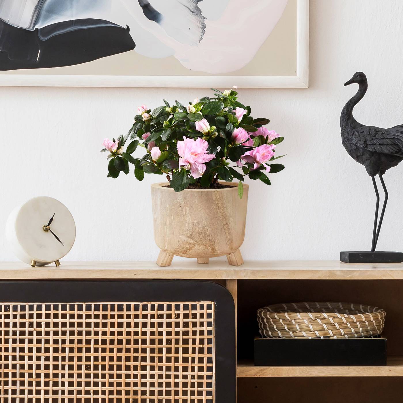 HORTICO GROWER Wooden House Planter with Legs, Indoor Plant Pot Stand with Waterproof Liner