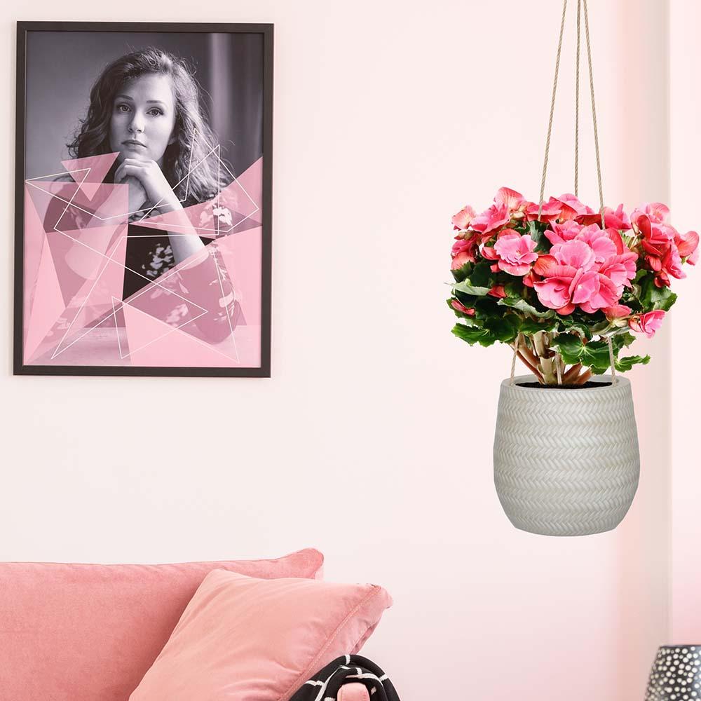 IDEALIST Lite Plaited Style Table and Hanging Plant Pot Dual Use Indoor Egg Planter