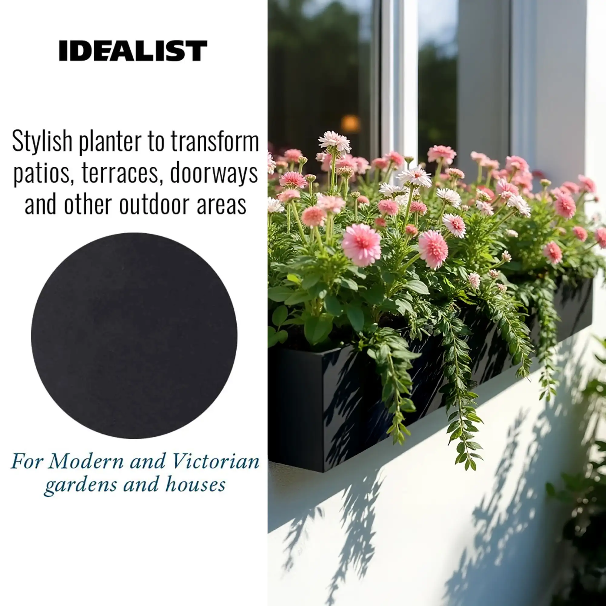 IDEALIST Lite Window Box Light Concrete Planter