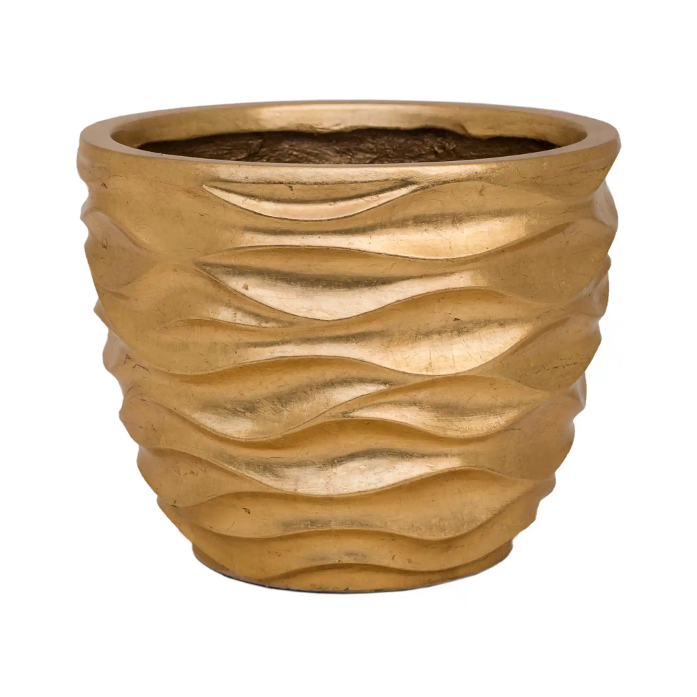 Luxe Lite Glossy Sea Round Indoor Planter
