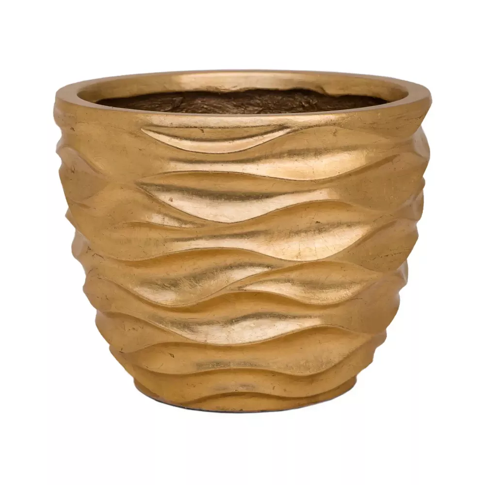 Luxe Lite Glossy Sea Round Indoor Planter