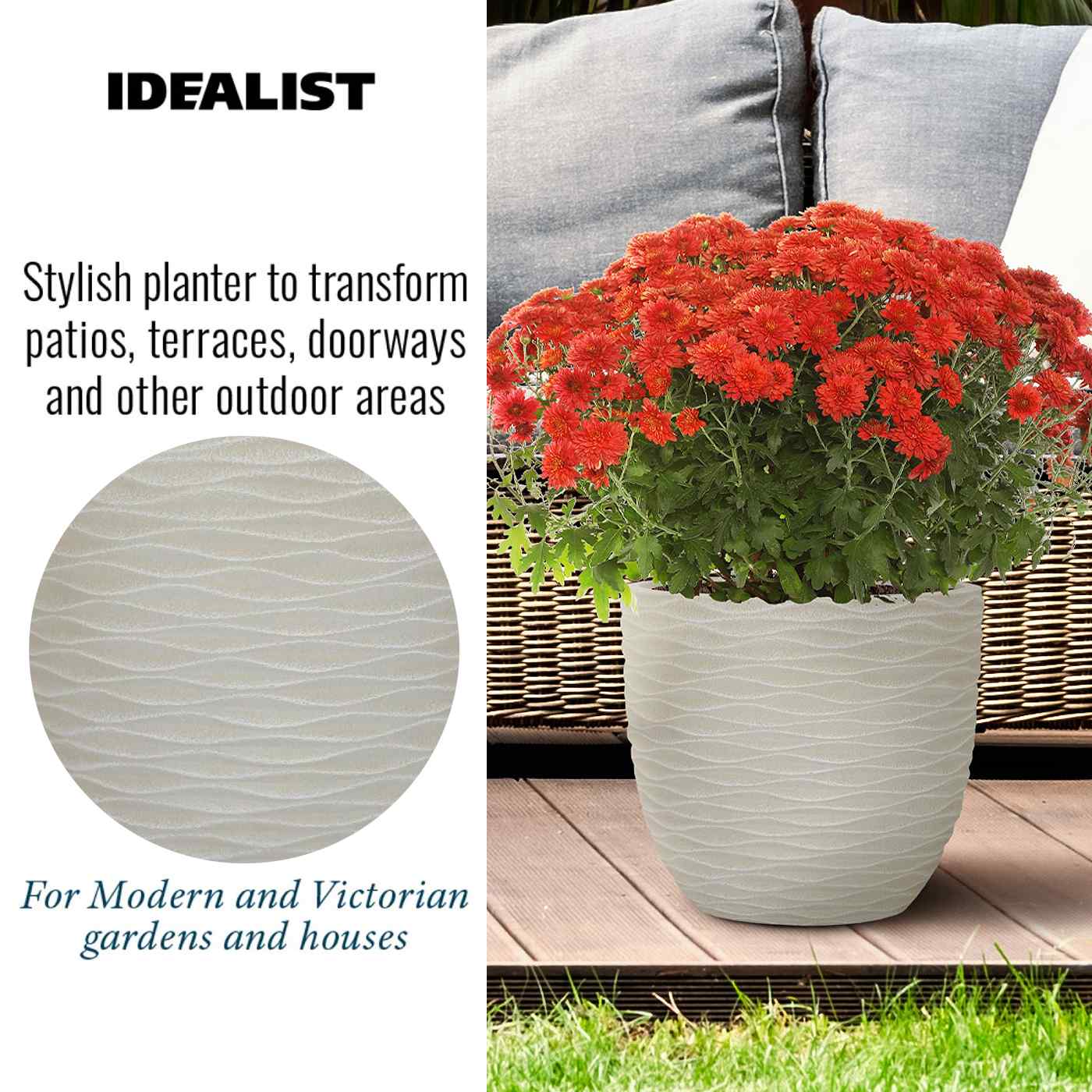 IDEALIST Lite Wave Style Outdoor Egg Planter