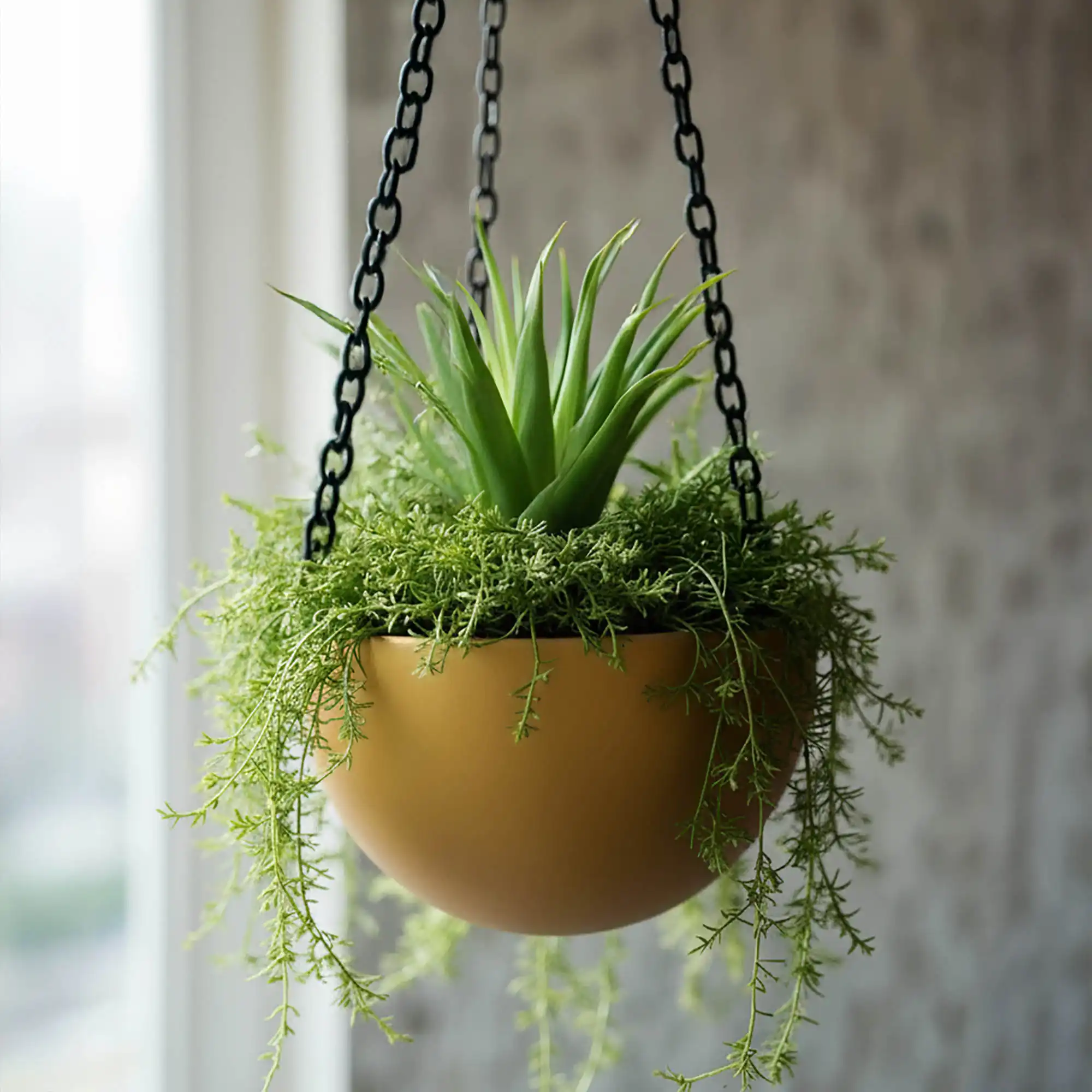 Gradient Hanging Bowl Planter | Polyresin Indoor Plant Pot