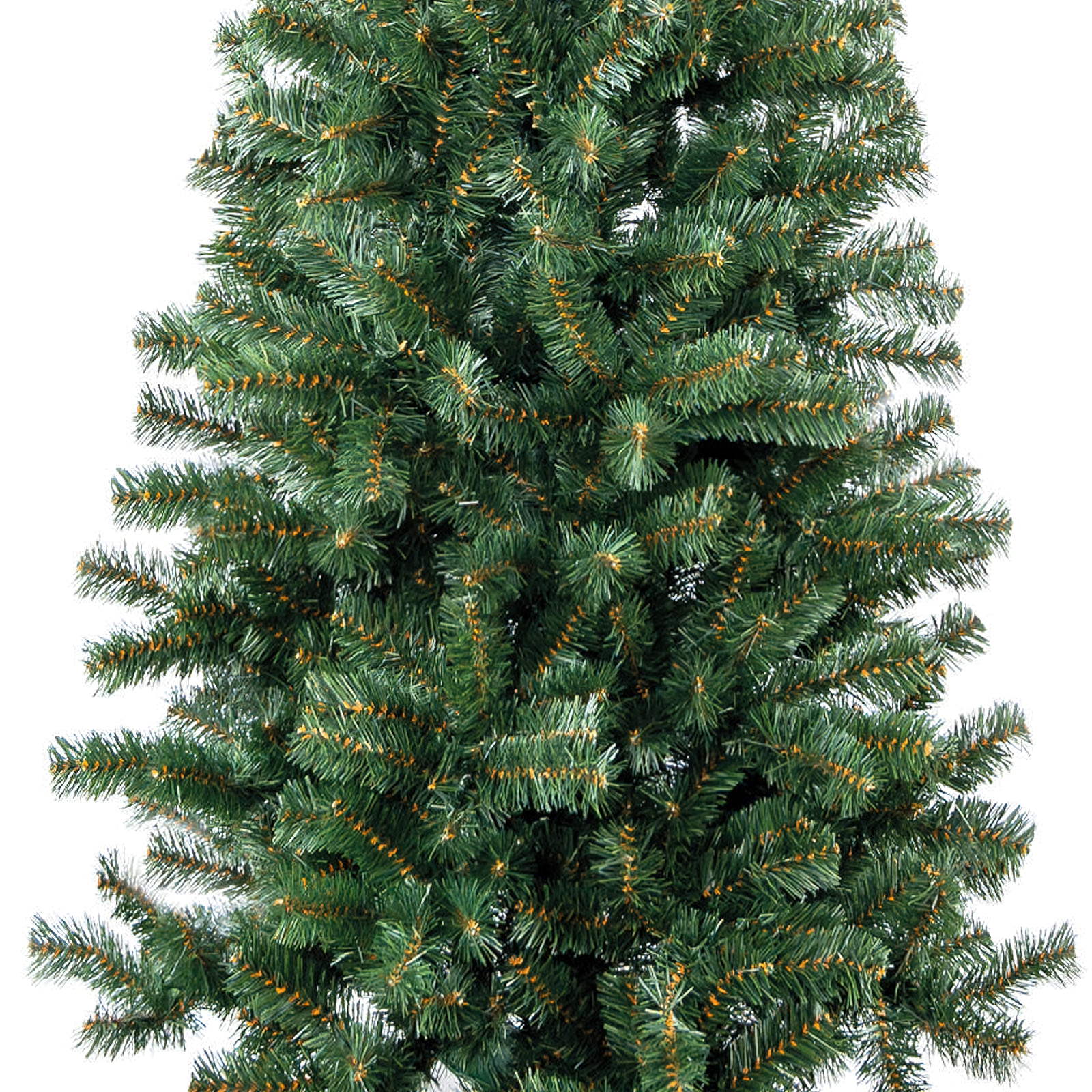 XMMS Edinburgh Artificial Slim Christmas Tree with Tree Skirt & Cotton Gloves Pine Green Needles