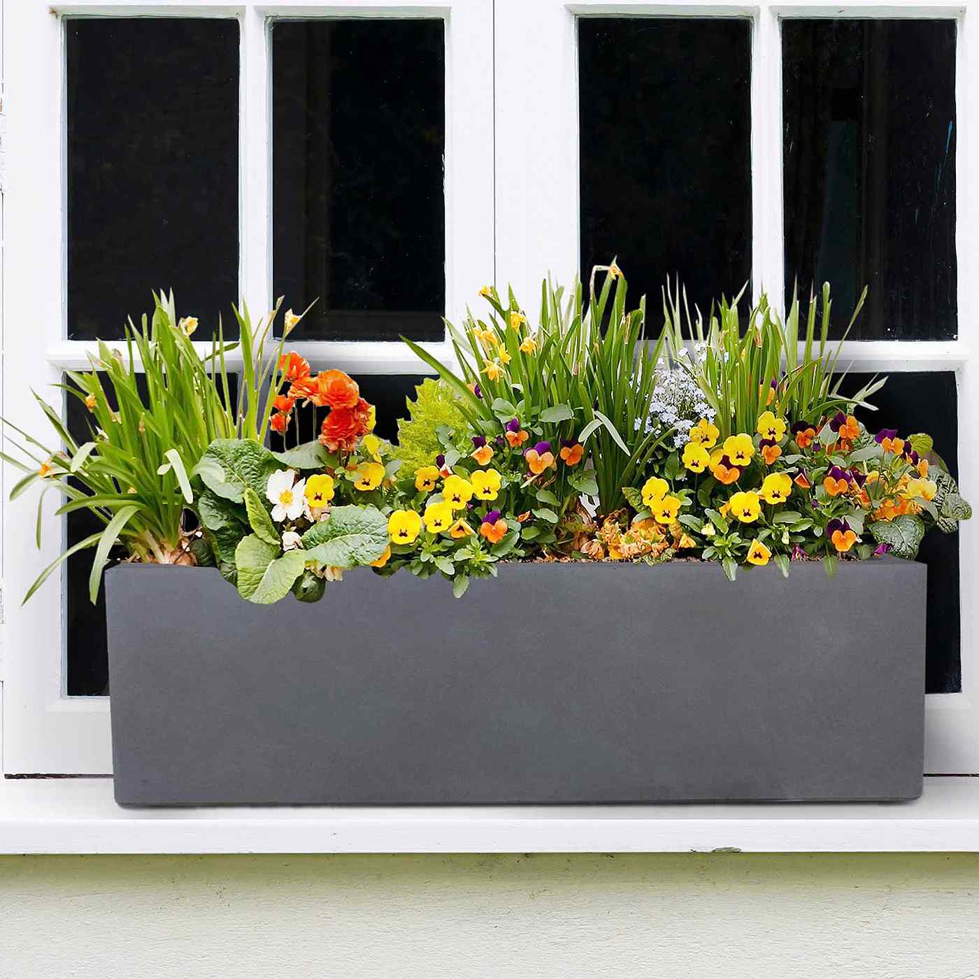 IDEALIST Lite Window Box Light Concrete Planter