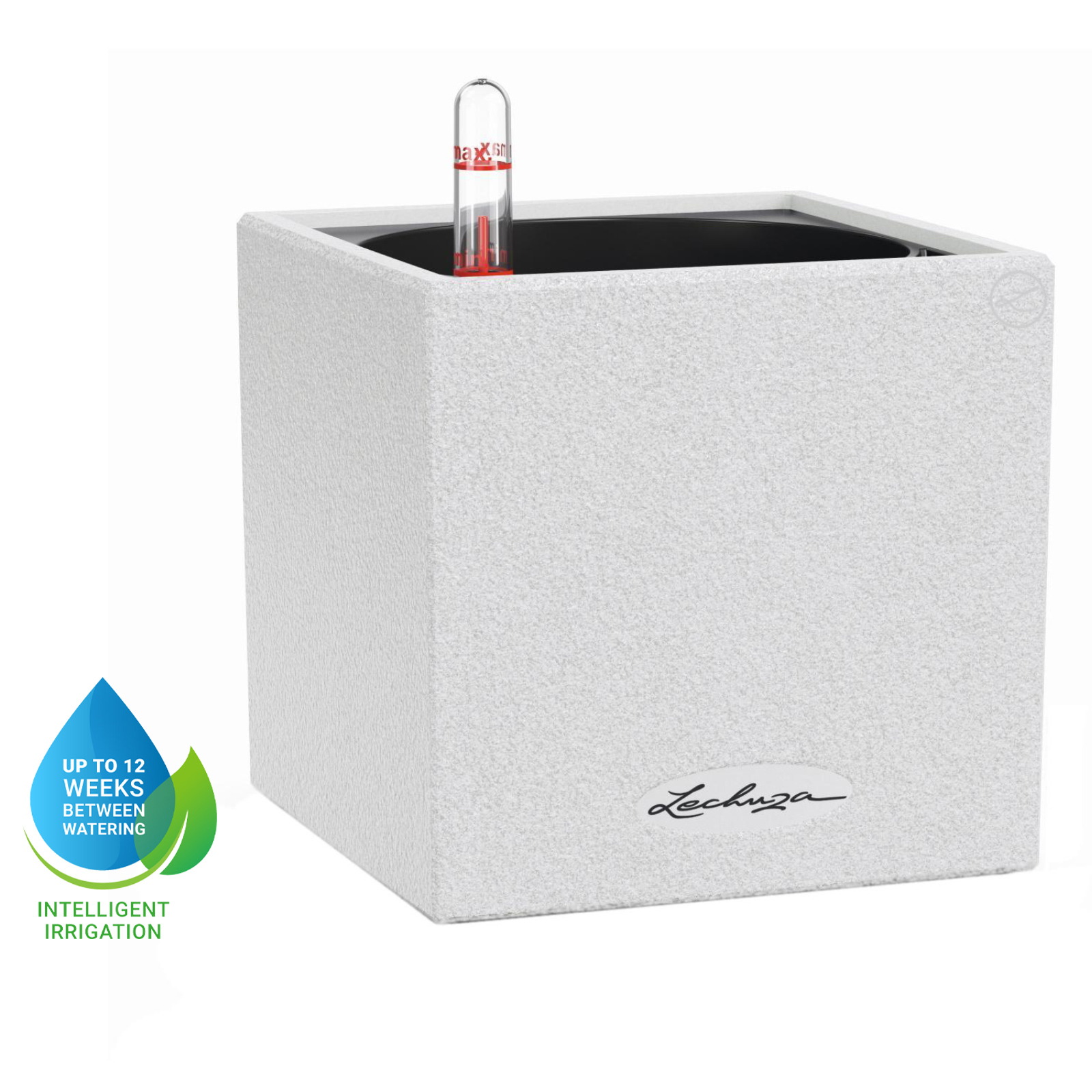 LECHUZA CANTO Stone Square Poly Resin Indoor Self-watering Planter