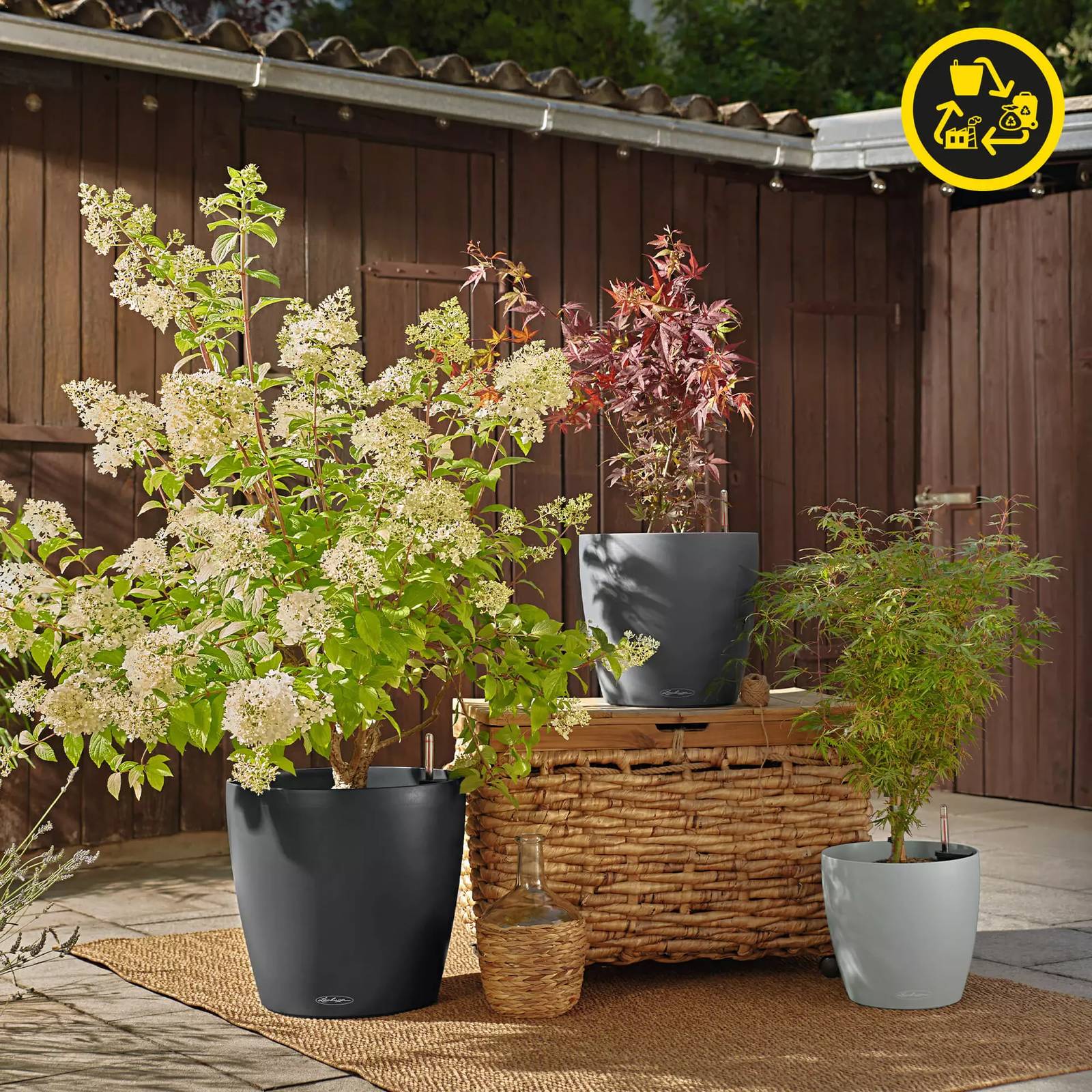 LECHUZA CLASSICO Color ECO Round PCR Plastic Self-watering Planter