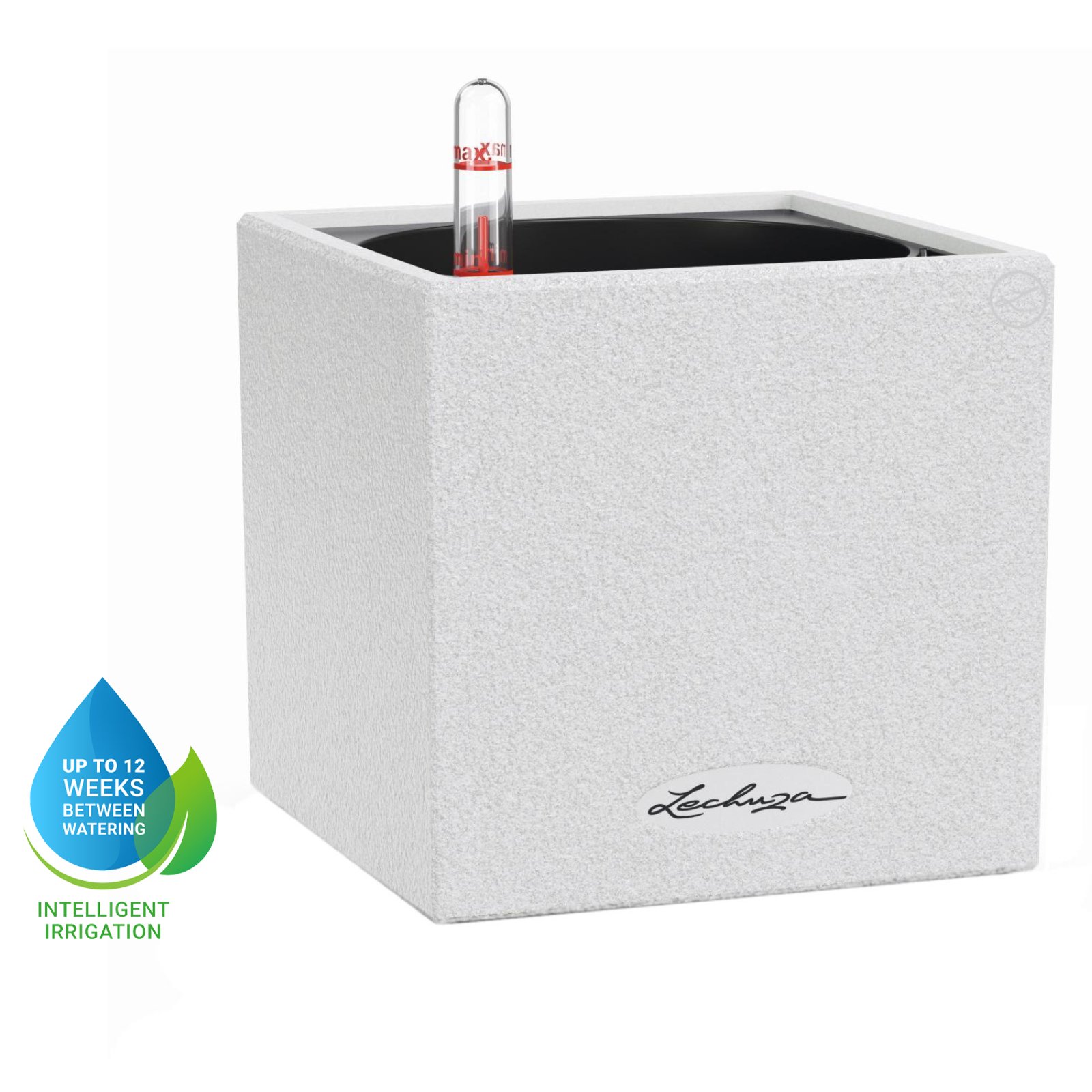 LECHUZA CANTO Stone Square Poly Resin Indoor Self-watering Planter