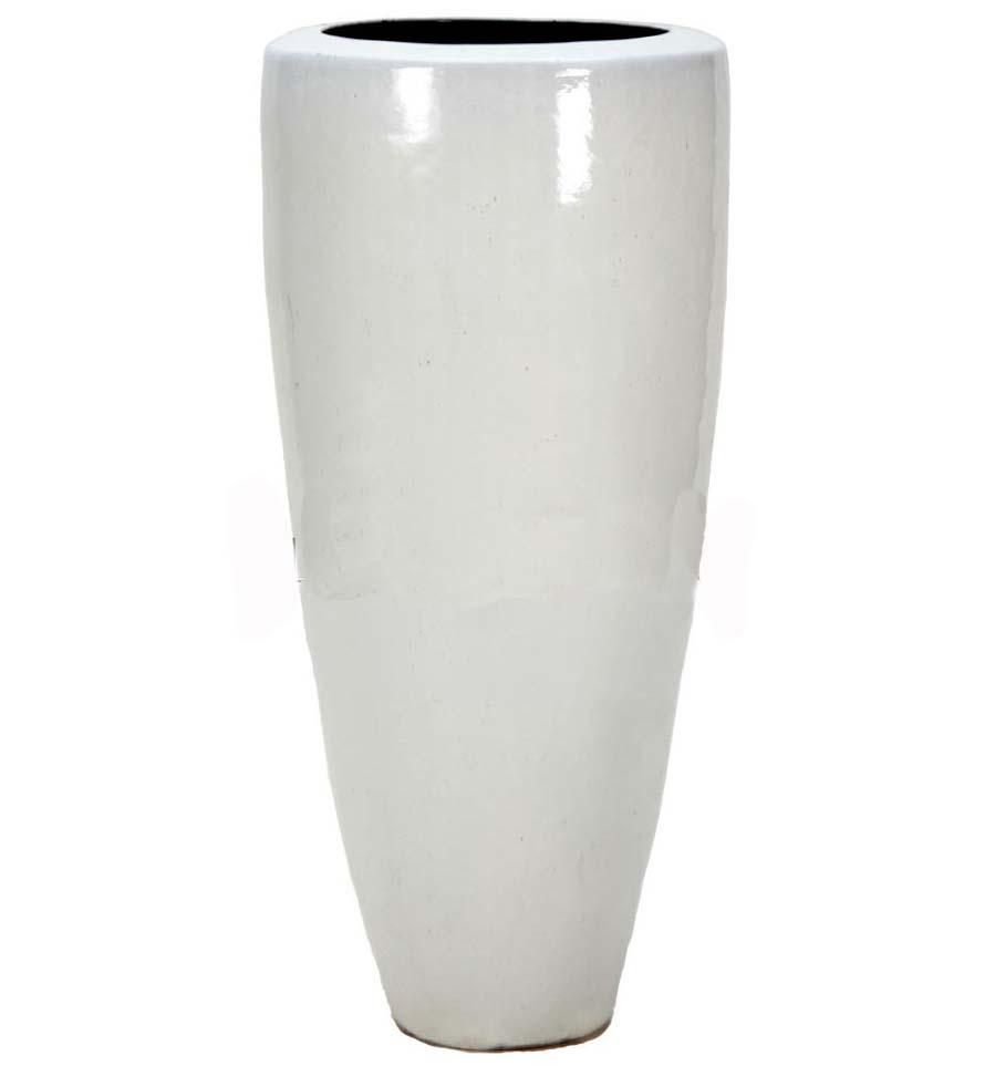 Ceramic Round Tall Glossy Planter Pot In/Out