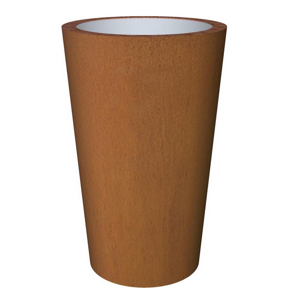 Cortenstyle Conica Topper on Ring Tall Planter IN\OUT