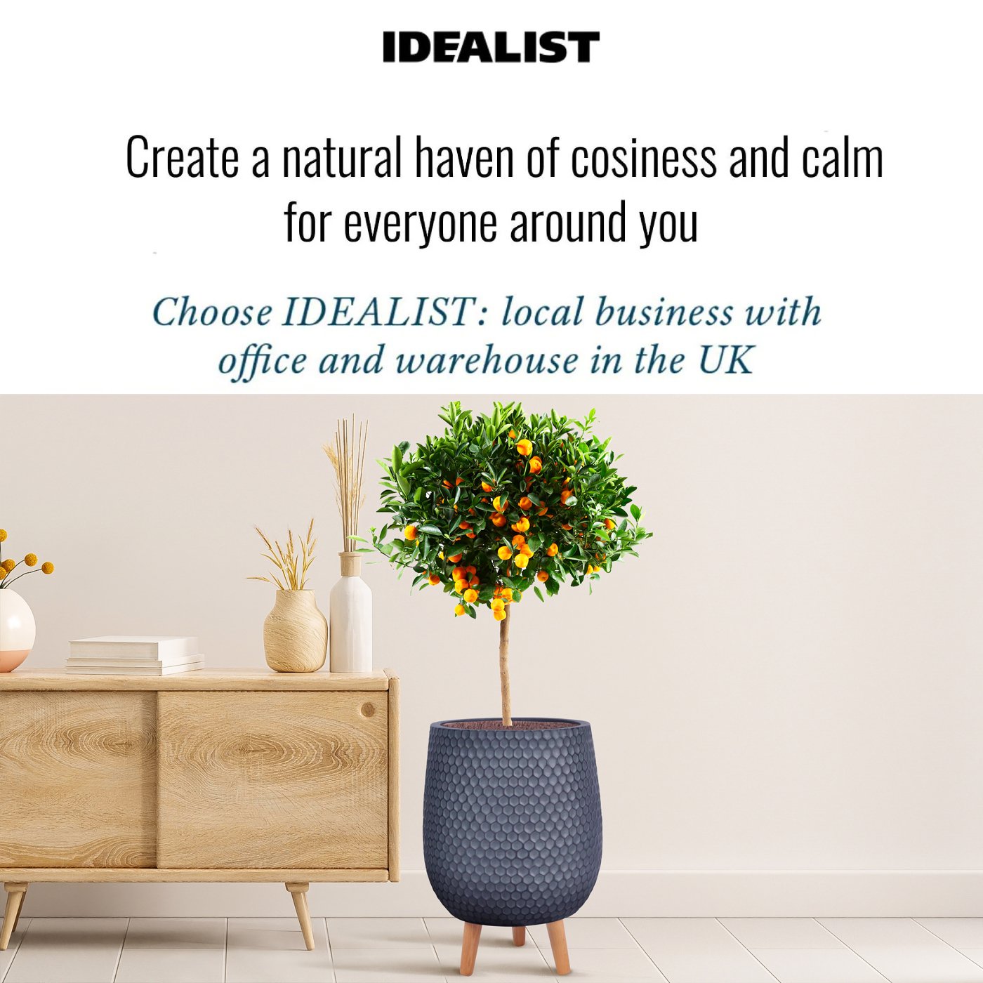 IDEALIST Lite Honeycomb Style Egg Planter on Legs, Round Pot Plant Stand Indoor