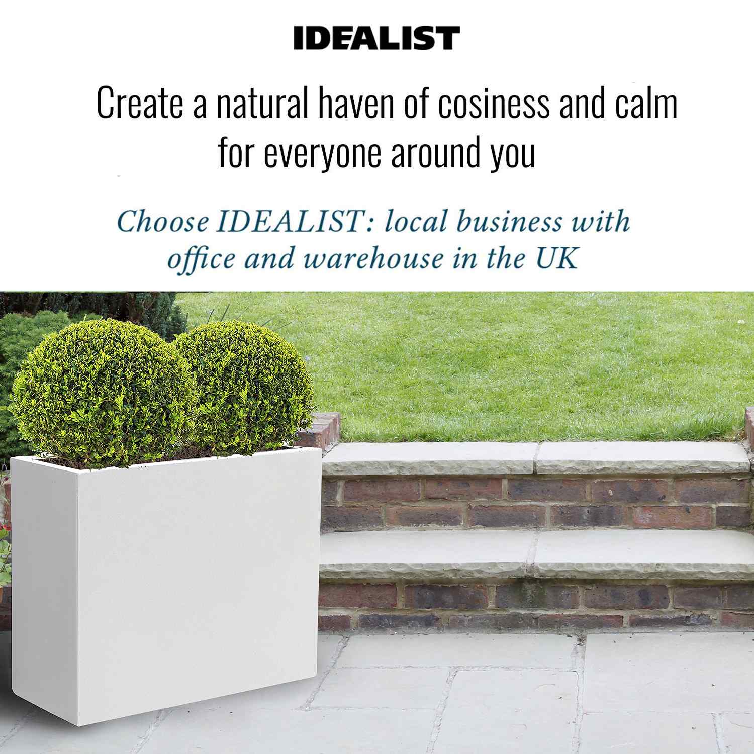 IDEALIST Lite Contemporary Light Concrete Trough Planter