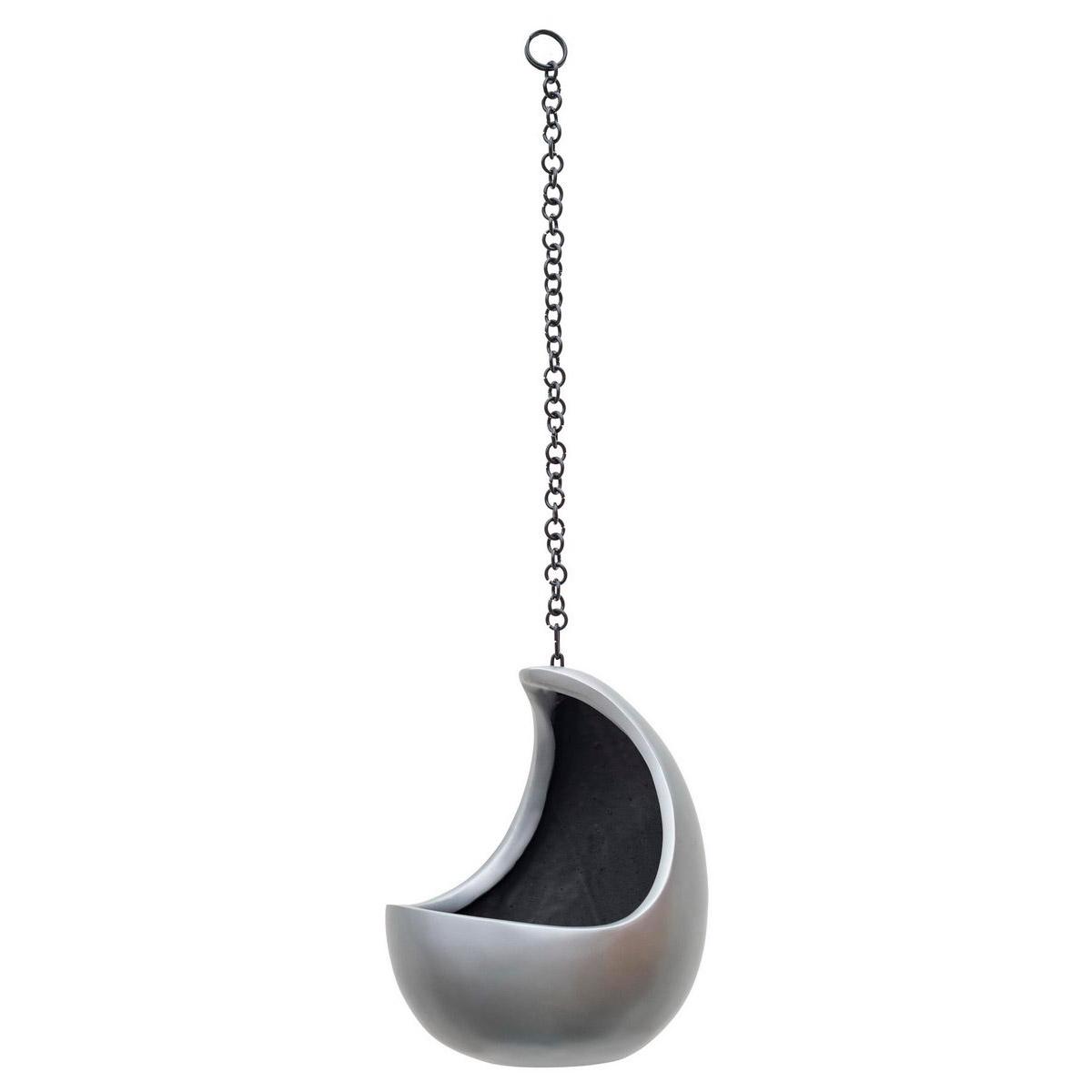 Gradient Hanging Cocoon Matt Grey D20 H24 cm Planter