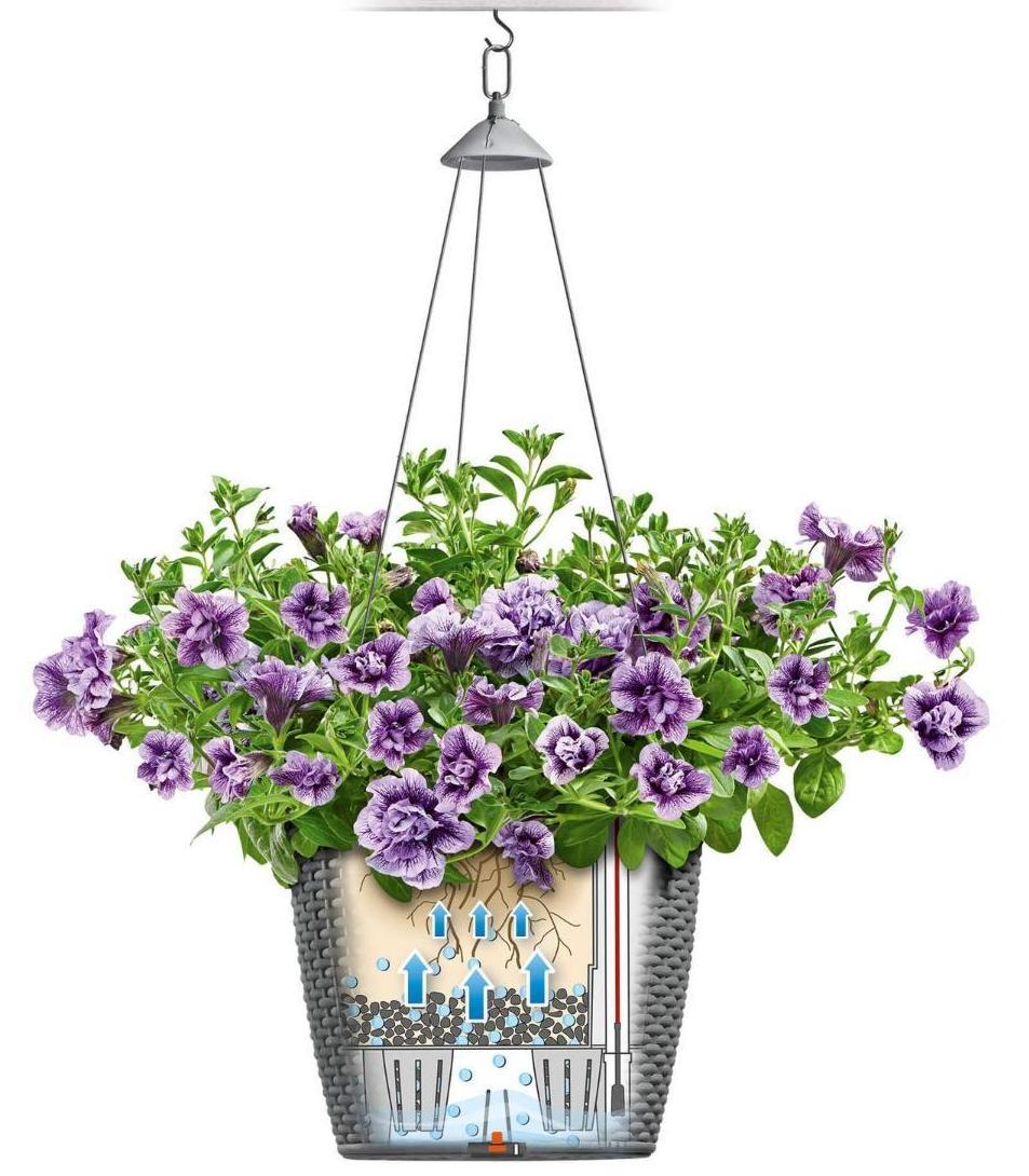 LECHUZA NIDO Cottage Round Poly Resin Outdoor Self-watering Planter