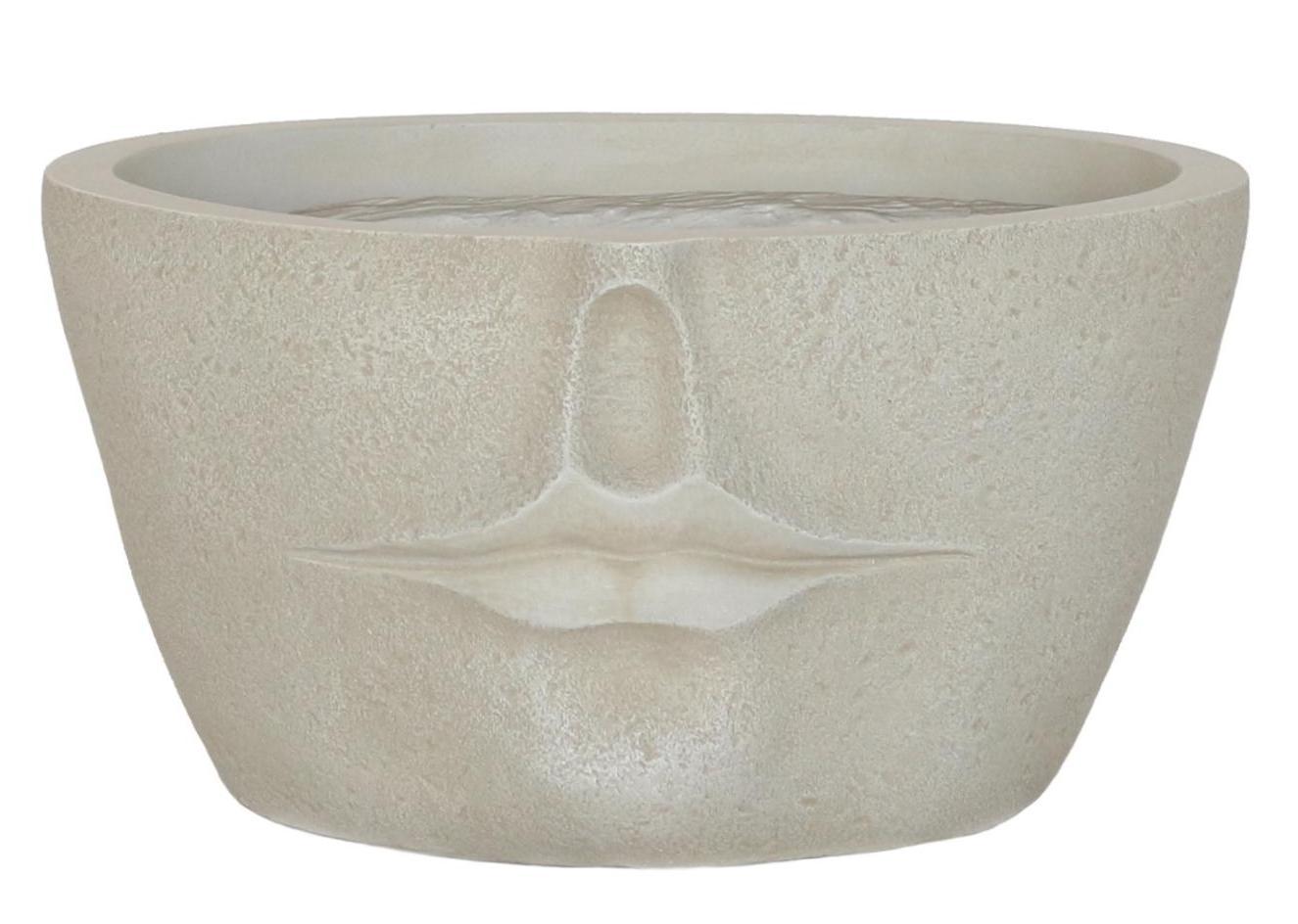 IDEALIST Lite Textured Concrete Effect Oval Face Outdoor Plant Pot with Lips