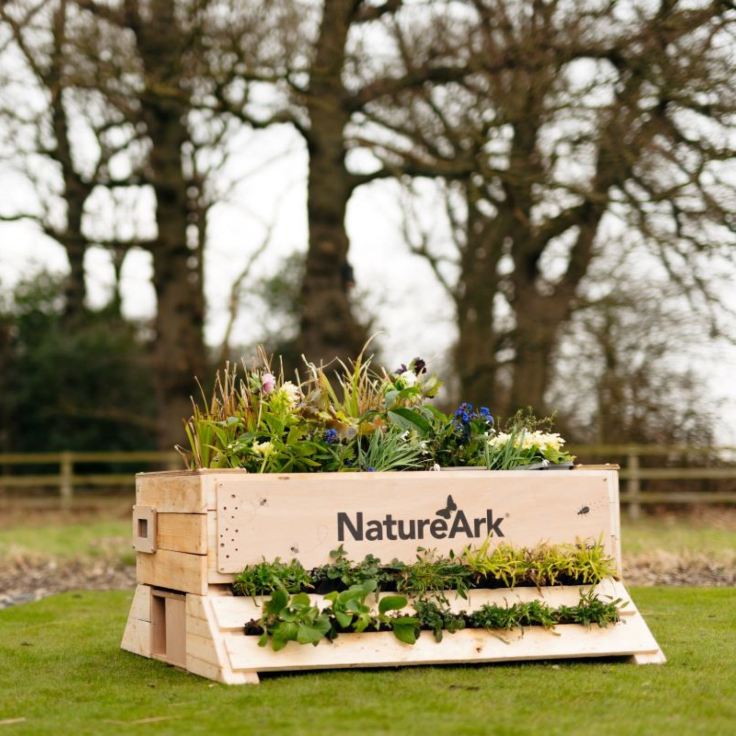 NatureArk 2-in-1 Outdoor Planter and Wildlife House with Topsoil and Reservoir Clay by Bio Scapes