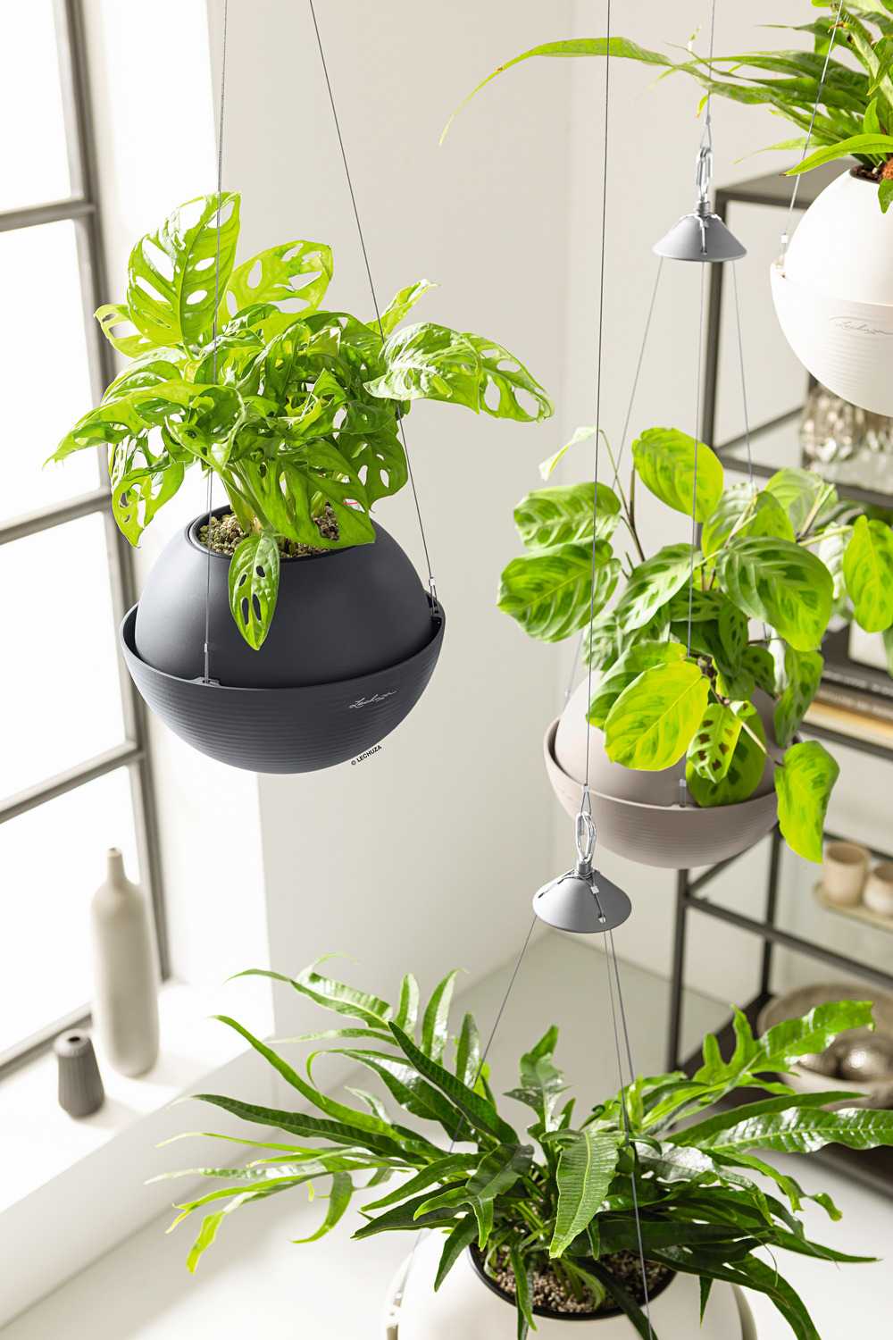LECHUZA BOLA Color Round Poly Resin Self-watering Planter