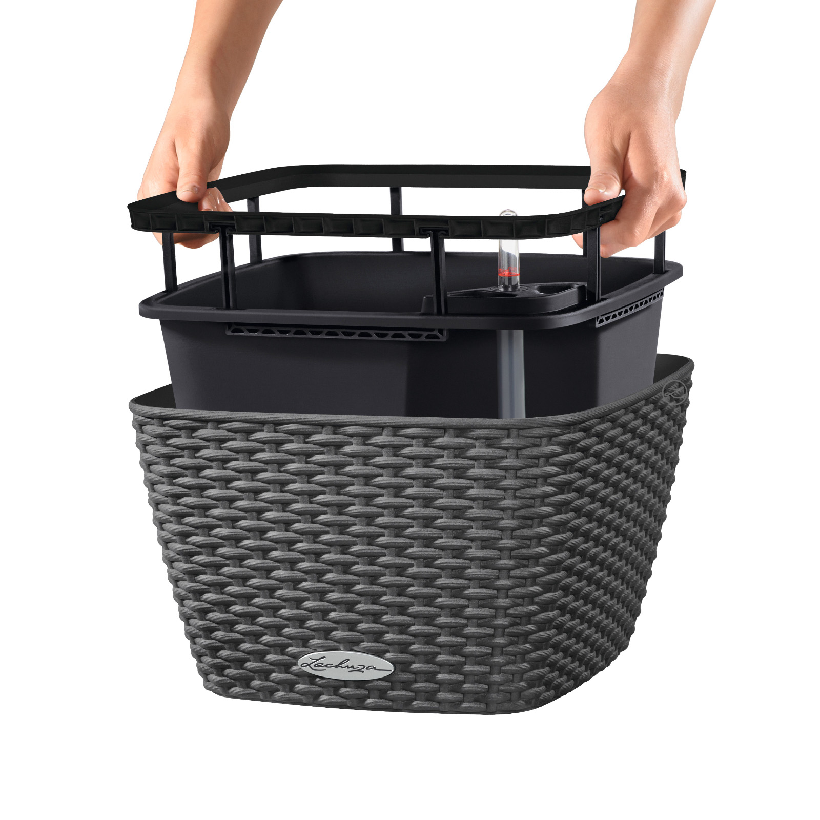 LECHUZA BACINO Cottage Square Poly Resin Self-watering Planter