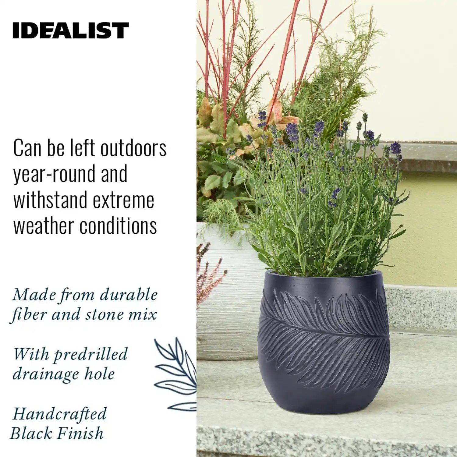 IDEALIST Lite Leaf Embossed Egg Planter