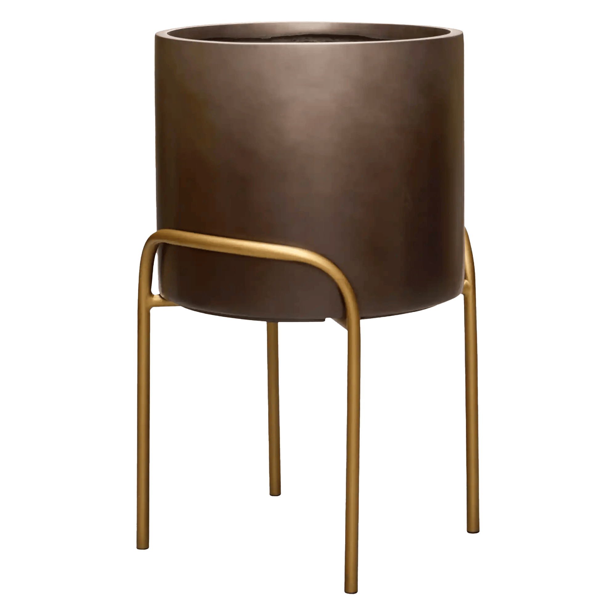 Gradient Cylinder Planter + High Plant Stand | Polyresin Indoor Plant Pot
