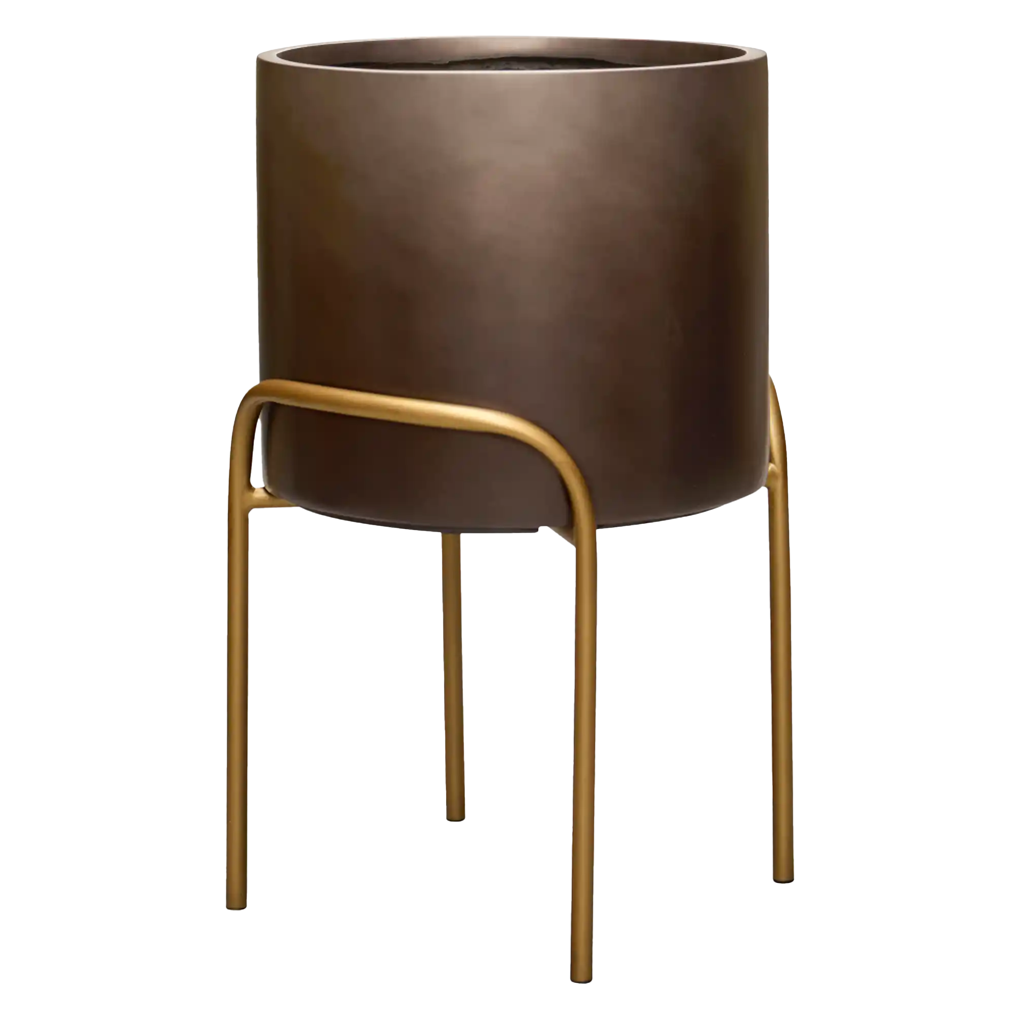 Gradient Cylinder Planter + High Plant Stand | Polyresin Indoor Plant Pot