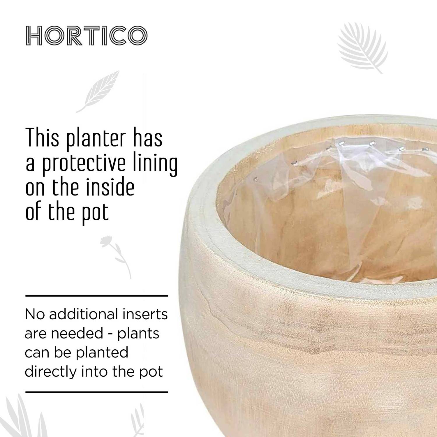 HORTICO TREND Wooden House Planter with Legs, Tall Indoor Plant Pot Stand with Waterproof Liner