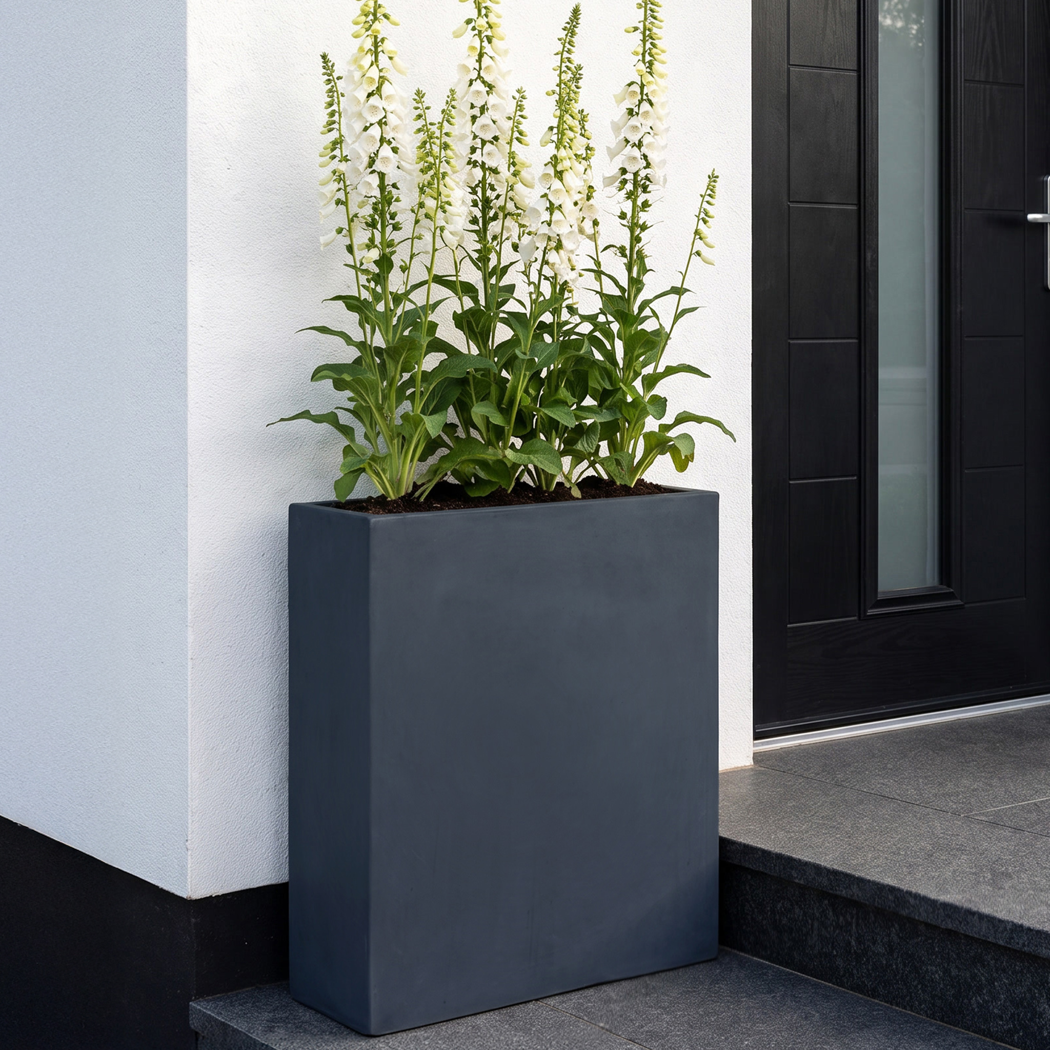 IDEALIST Lite Narrow Contemporary Light Concrete Trough Planter