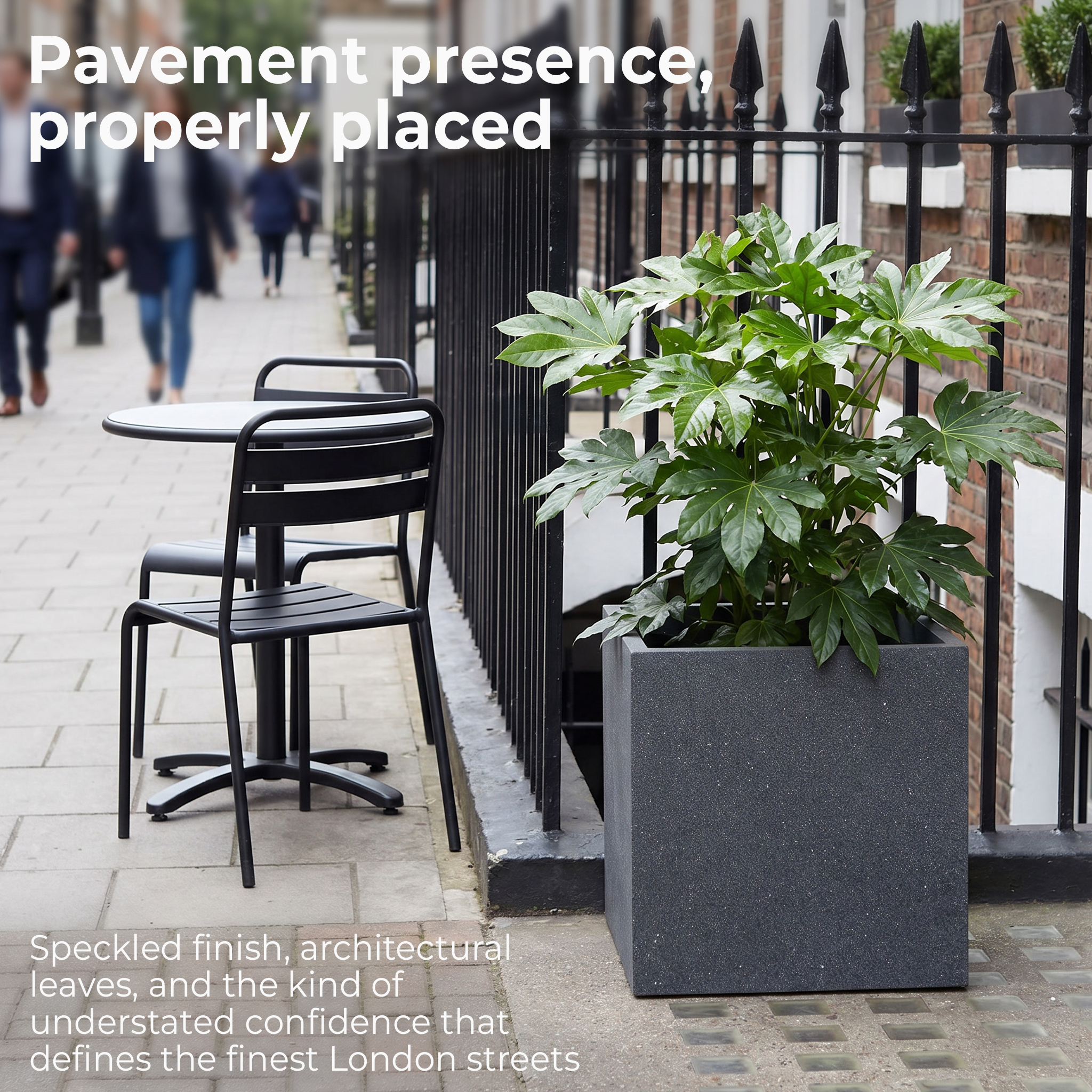 IDEALIST Lite Textured Concrete Effect Square Outdoor Planter
