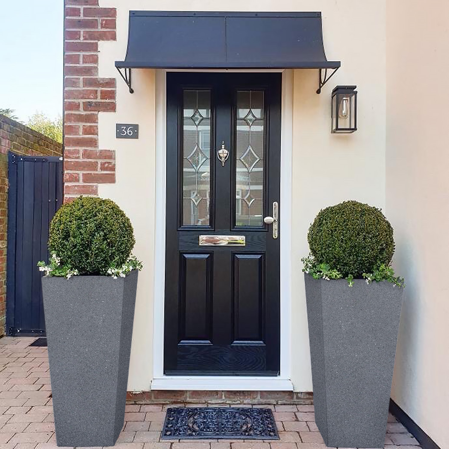 IDEALIST Lite Textured Concrete Effect Tall Tapered Outdoor Planter