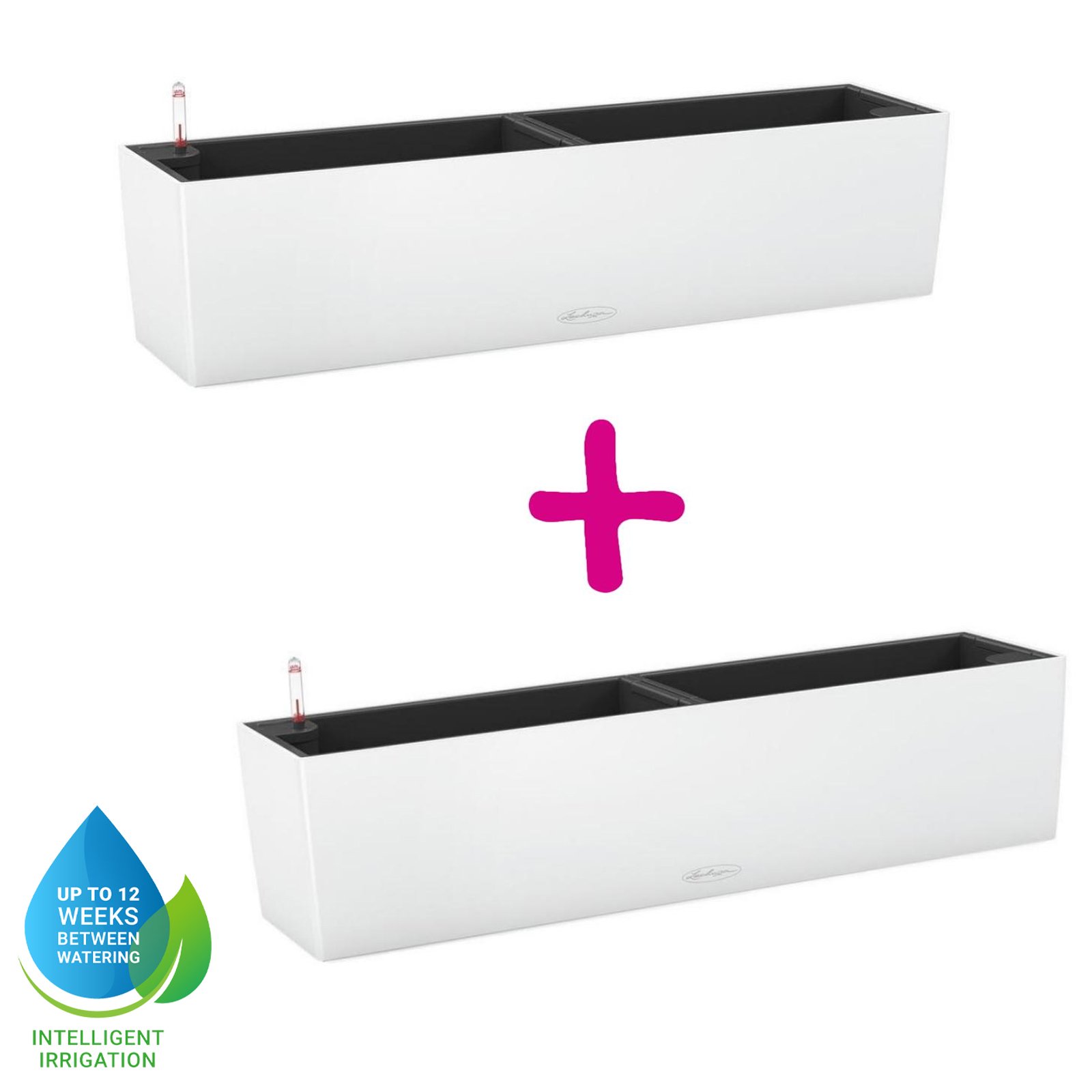 LECHUZA BALCONERA Color Trough Poly Resin Self-watering Planter Set