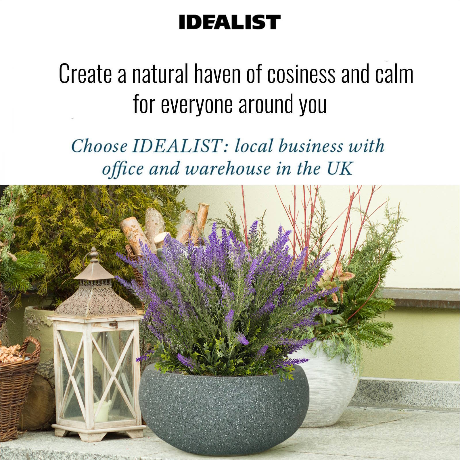IDEALIST Lite Textured Concrete Effect Bowl Outdoor Planter