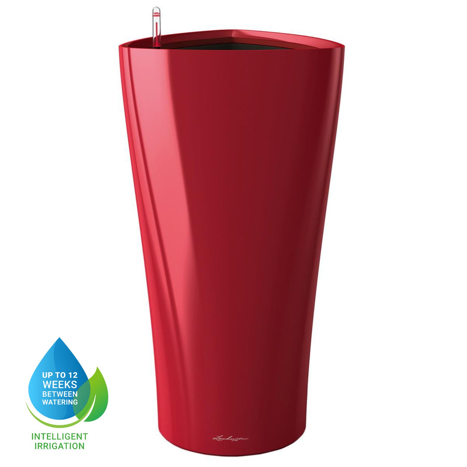 LECHUZA Delta Round Tall Poly Resin Self-watering Planter