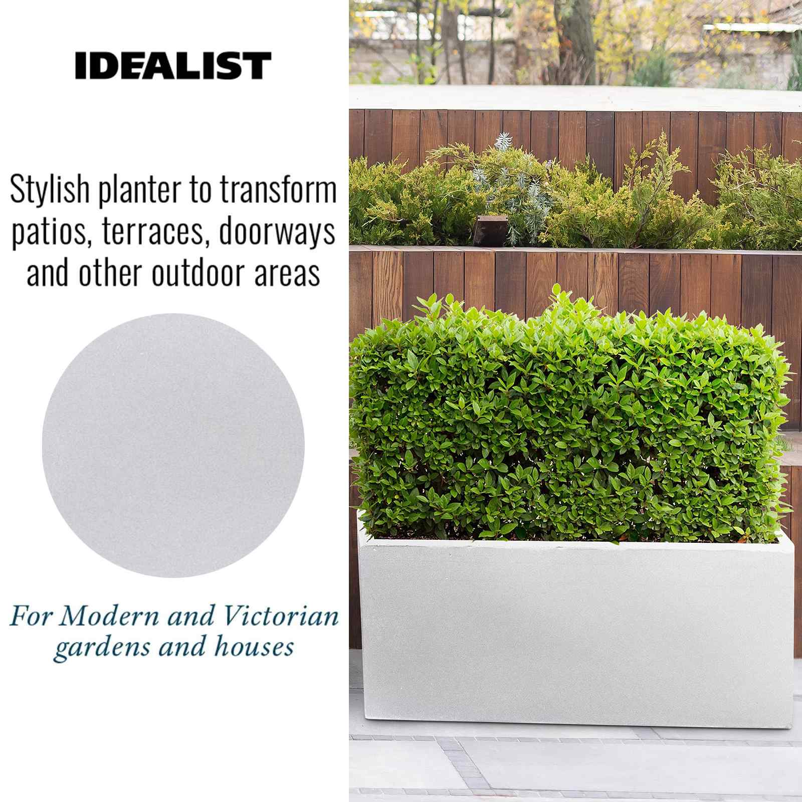 IDEALIST Lite Contemporary Light Concrete High Trough Planter