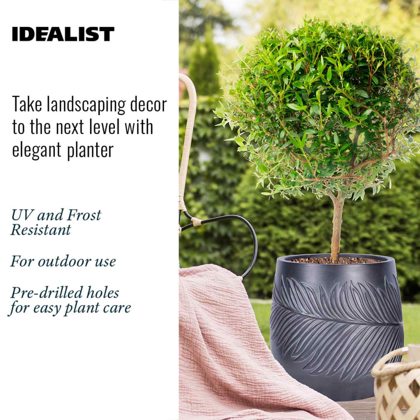 IDEALIST Lite Leaf Embossed Egg Planter